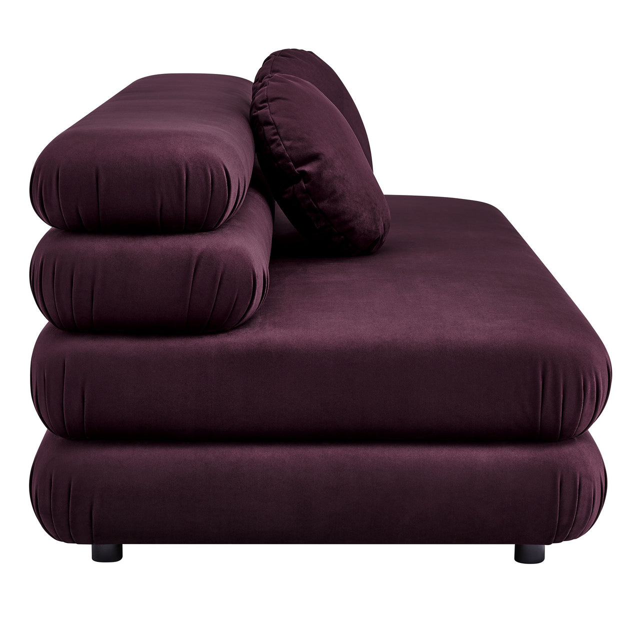 Strata Upholstered Velvet Armless Loveseat, Wine