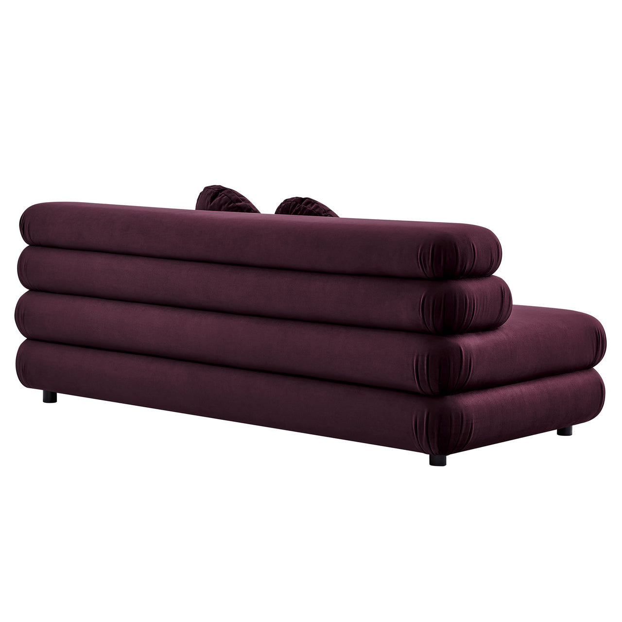 Strata Upholstered Velvet Armless Loveseat, Wine