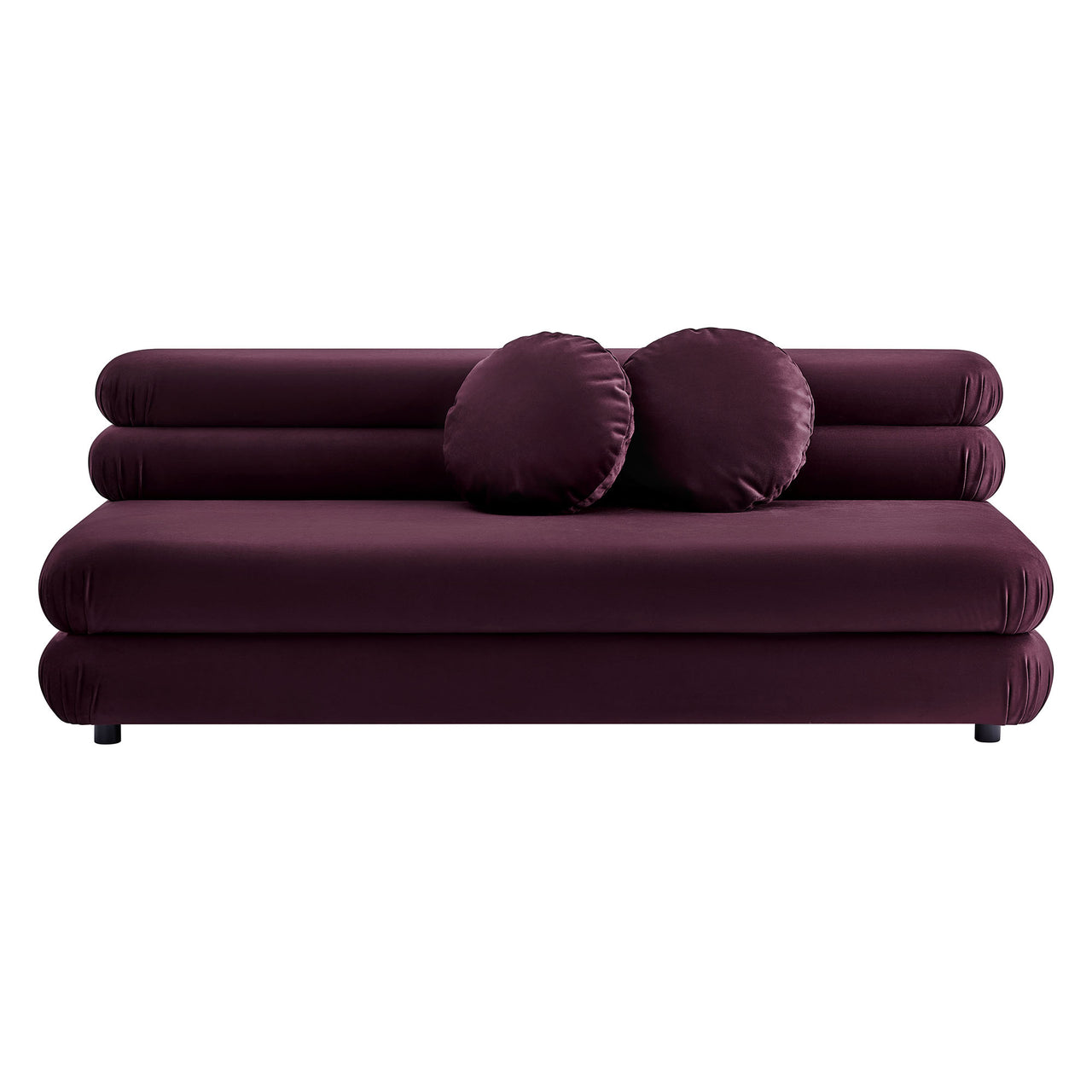 Strata Upholstered Velvet Armless Loveseat, Wine