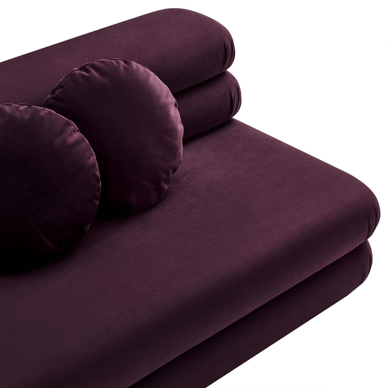 Strata Upholstered Velvet Armless Loveseat, Wine