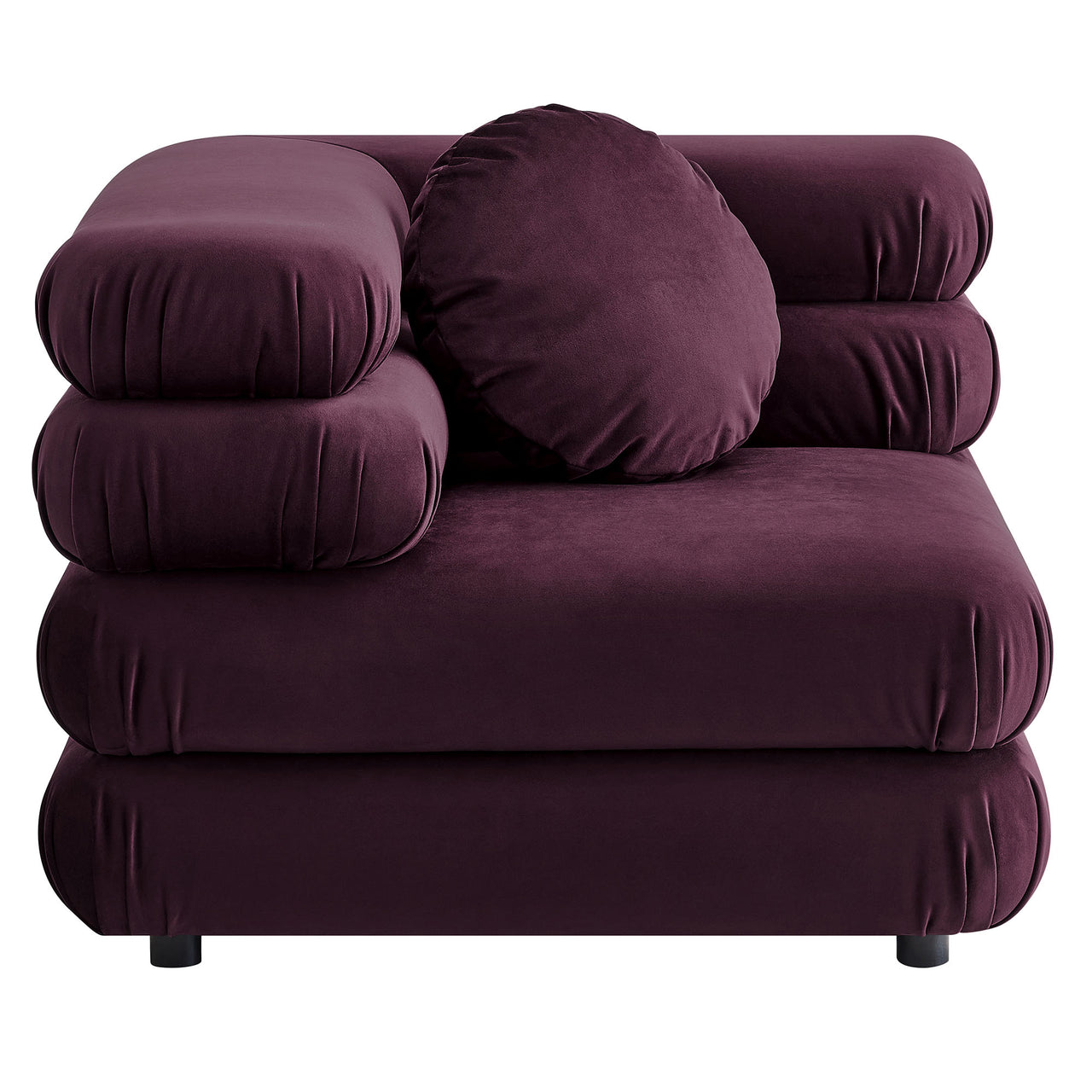 Strata 5-Piece Upholstered Velvet Modular Sectional, Wine