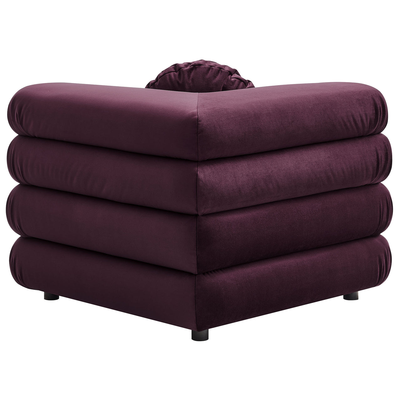 Strata 4-Piece Upholstered Velvet Modular Sectional, Wine