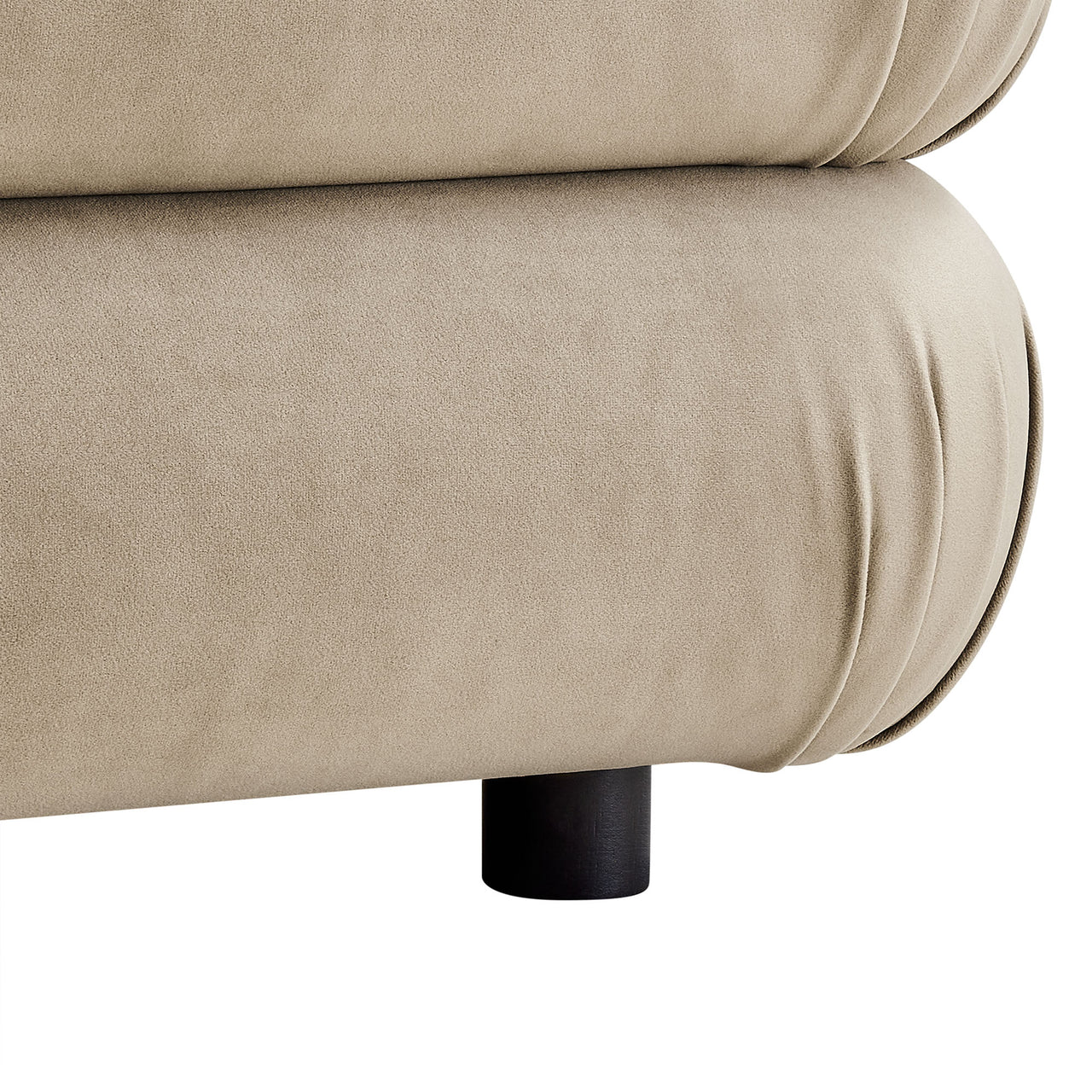 Strata Upholstered Velvet Ottoman | Modular Sectional Component, Taupe