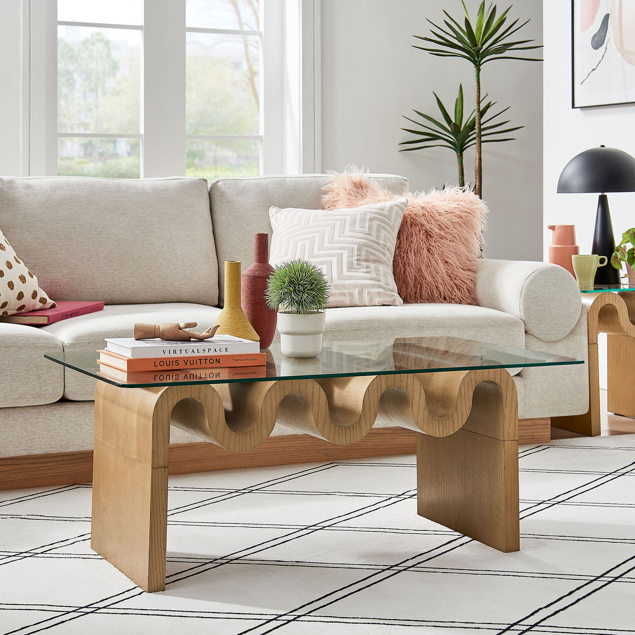Dancing Coffee Table, Natural Wood