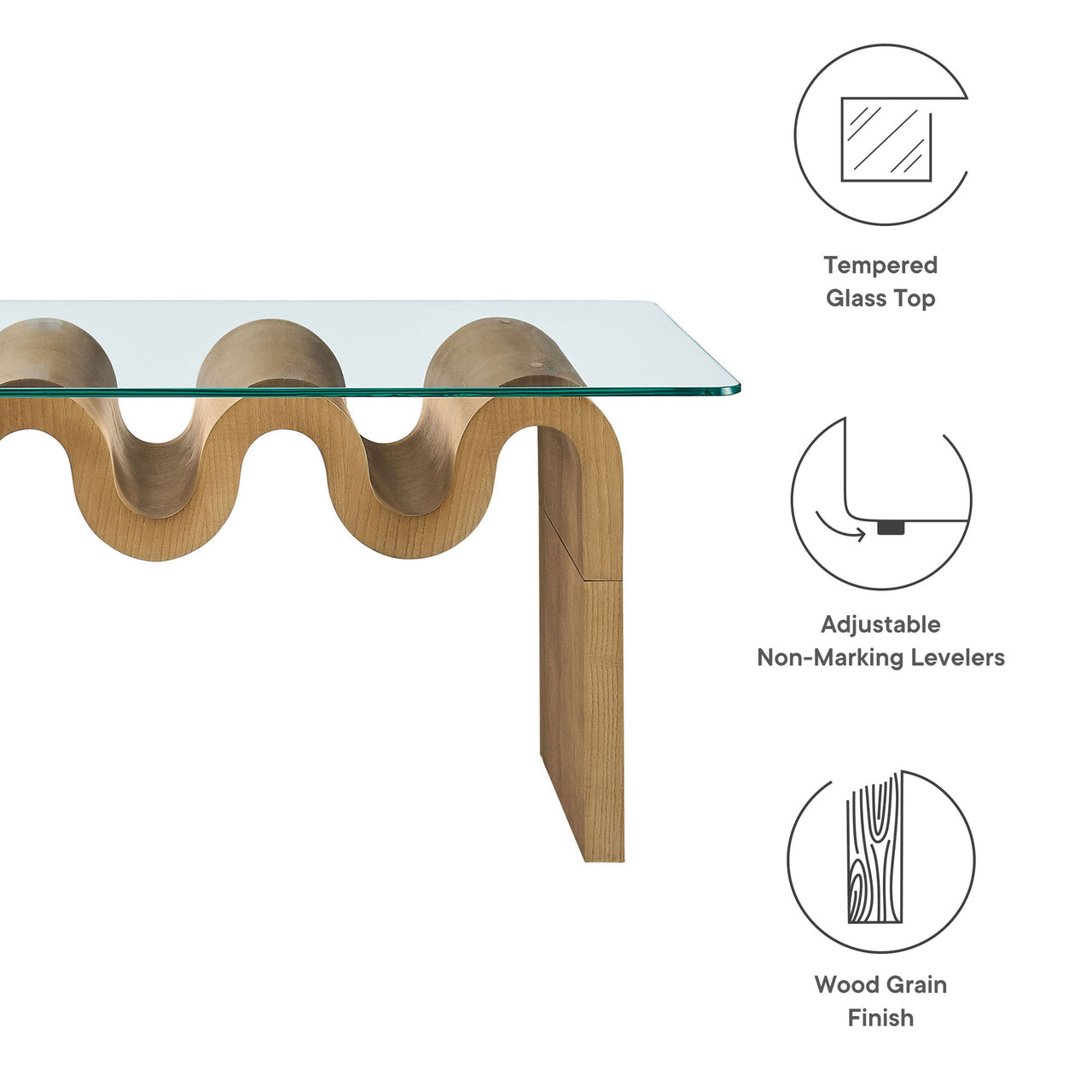 Dancing Coffee Table, Natural Wood