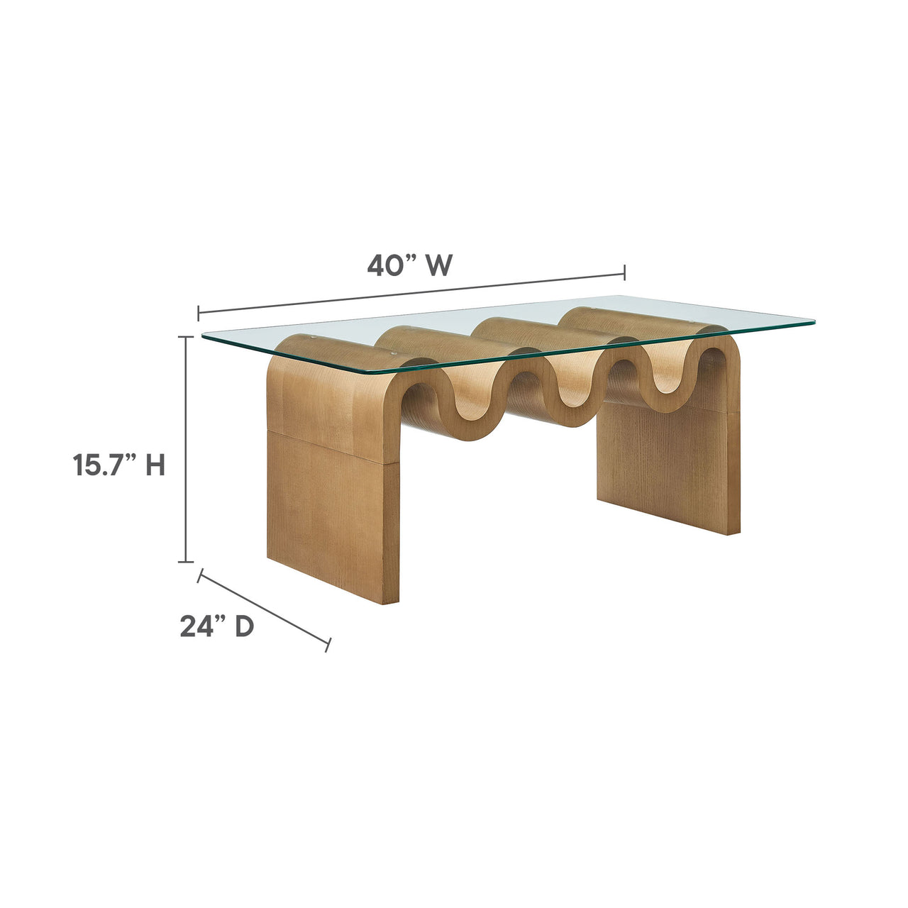 Dancing Coffee Table, Natural Wood