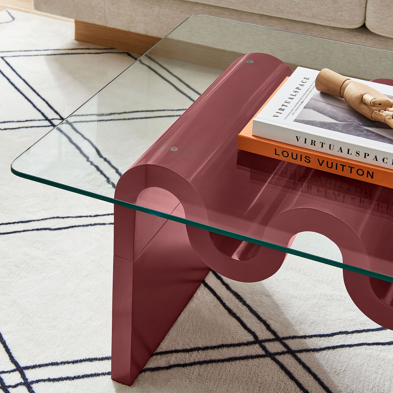 Dancing Coffee Table, Burgundy