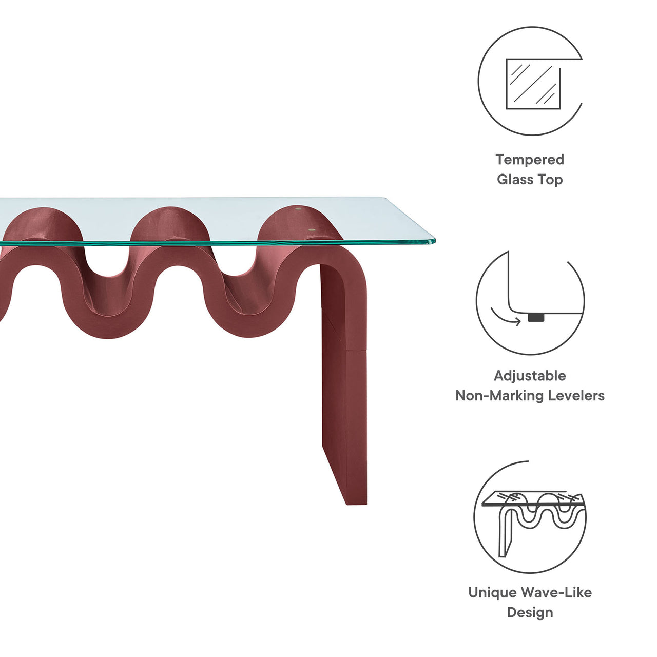 Dancing Coffee Table, Burgundy