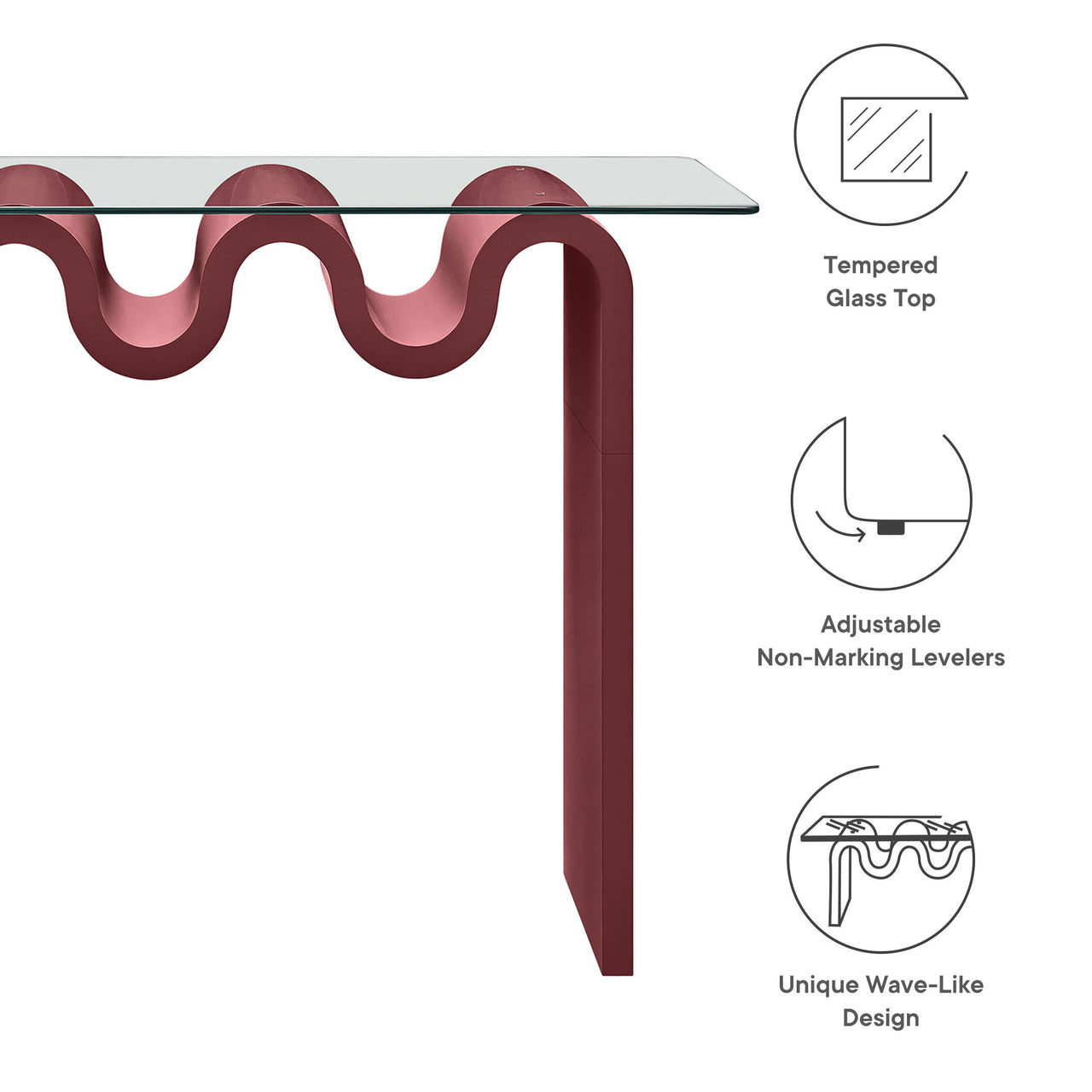 Dancing Console Table, Burgundy