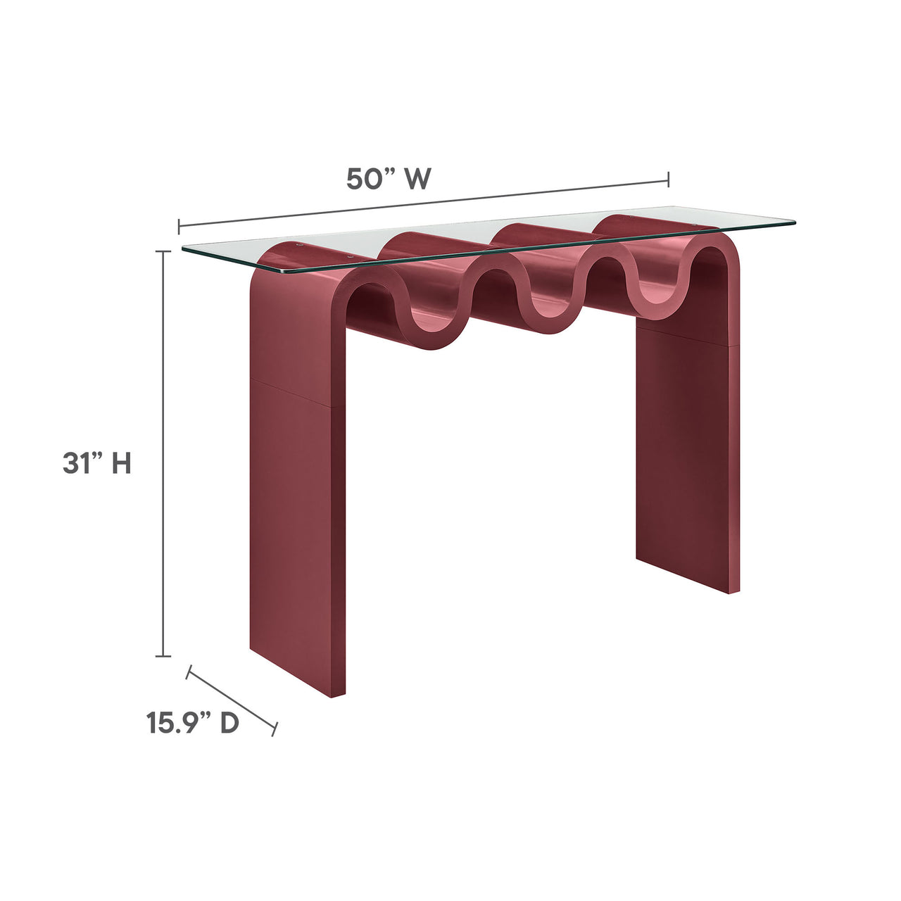 Dancing Console Table, Burgundy