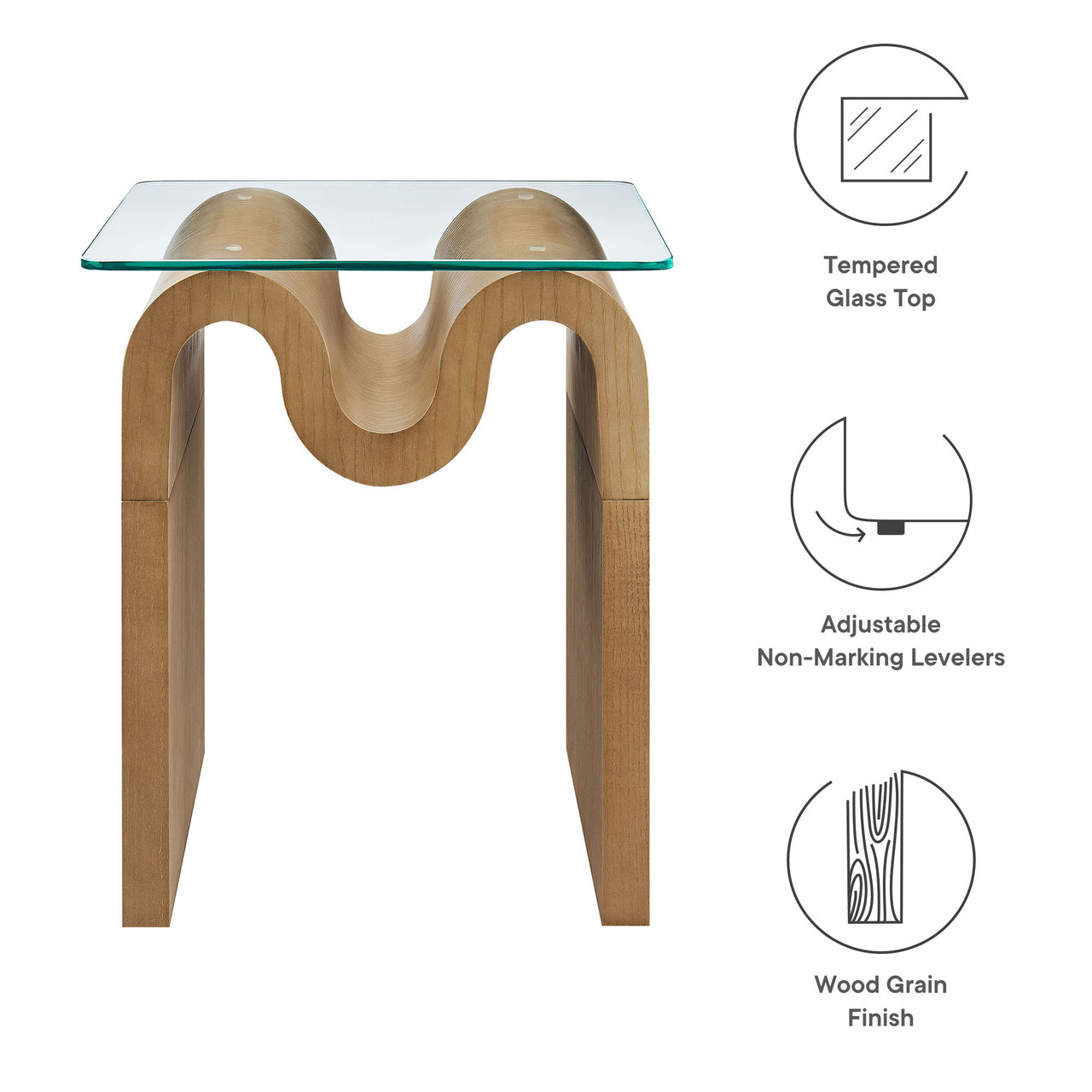 Dancing Side Table, Natural Wood