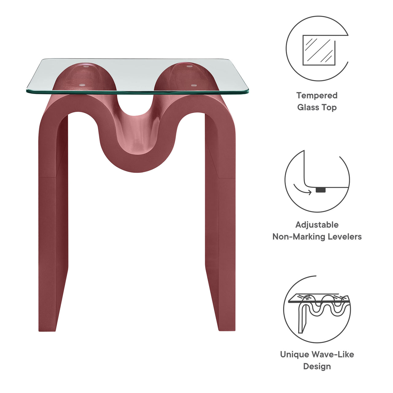 Dancing Side Table, Burgundy