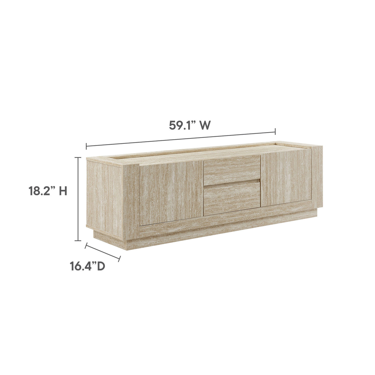 Terava TV Stand, Travertine