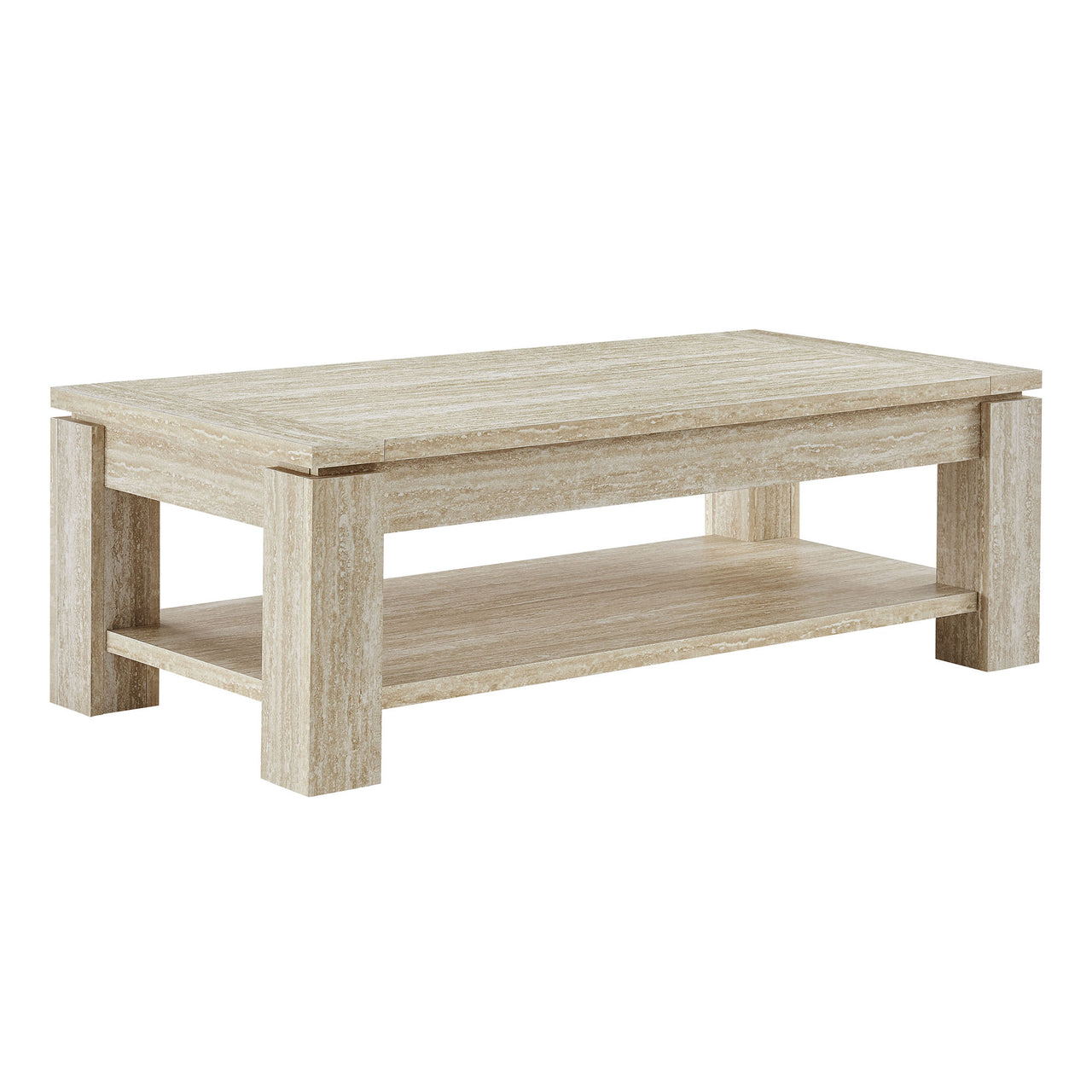 Terava Coffee Table, Travertine