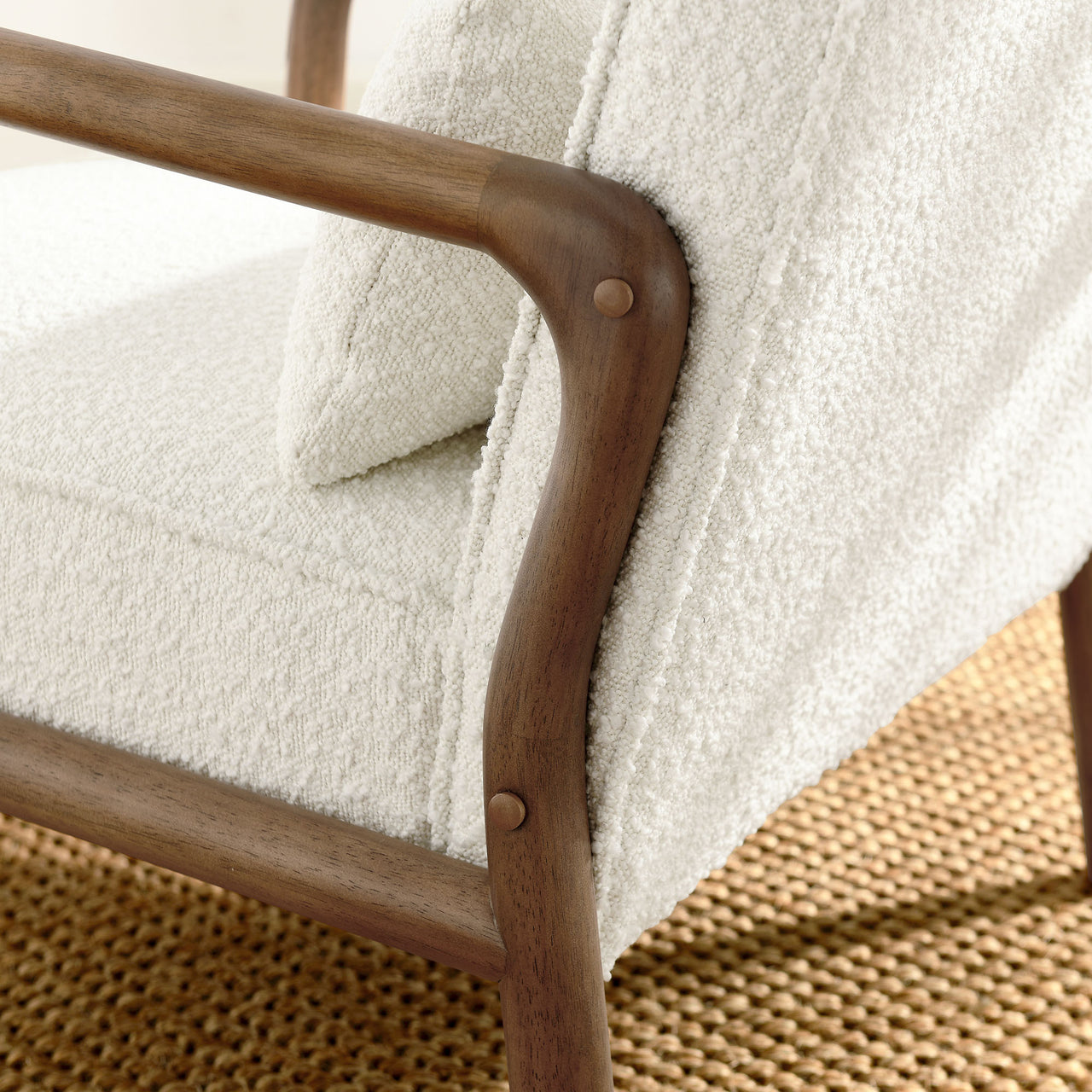 Faurien Boucle Armchair, Ivory