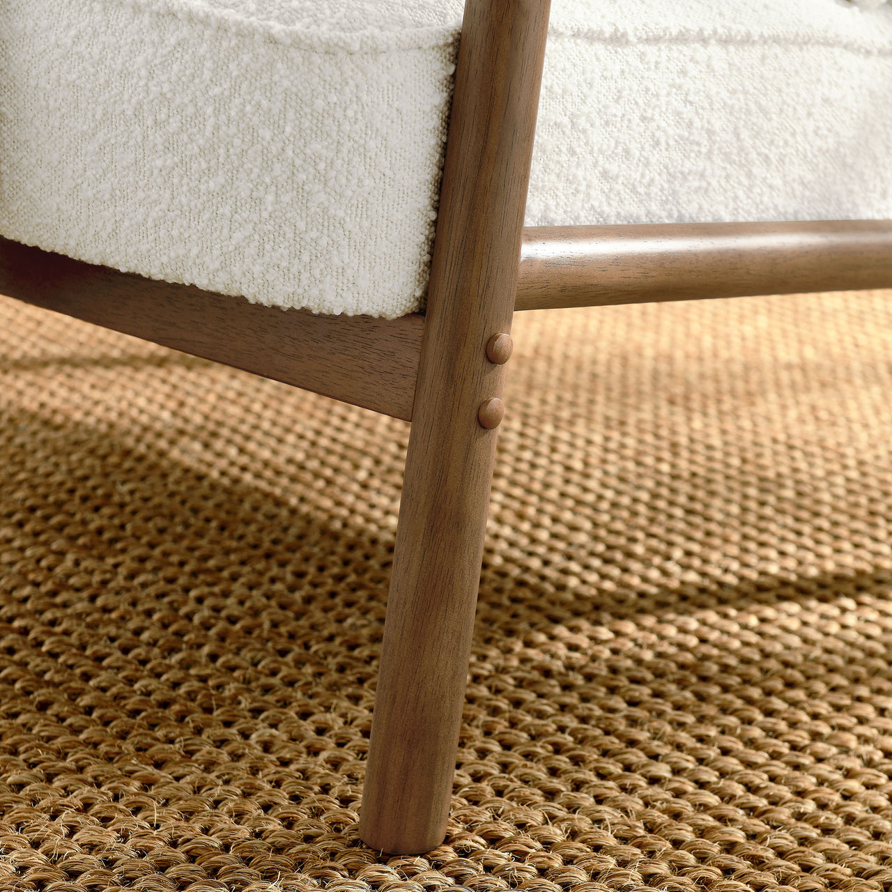 Faurien Boucle Armchair, Ivory