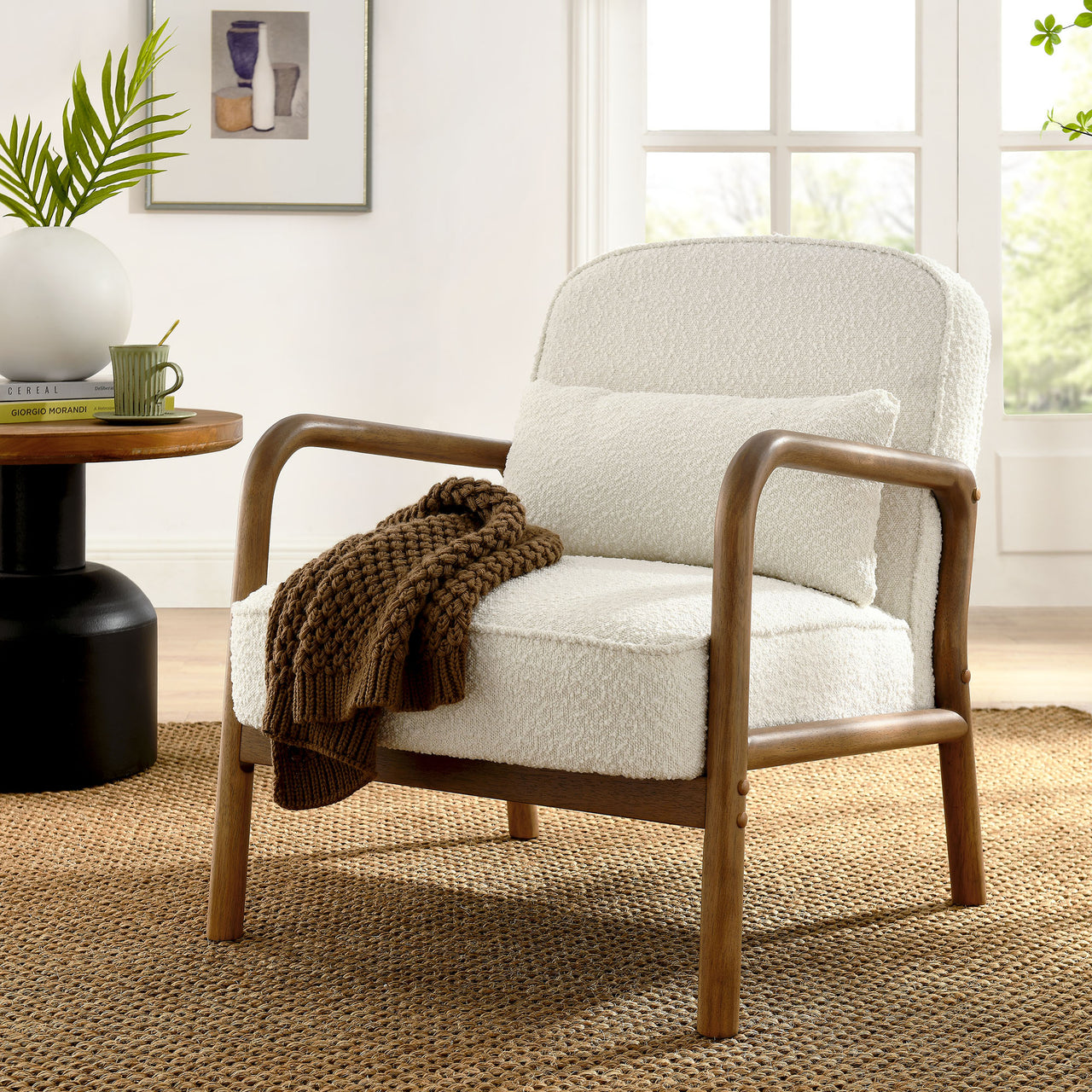 Faurien Boucle Armchair, Ivory