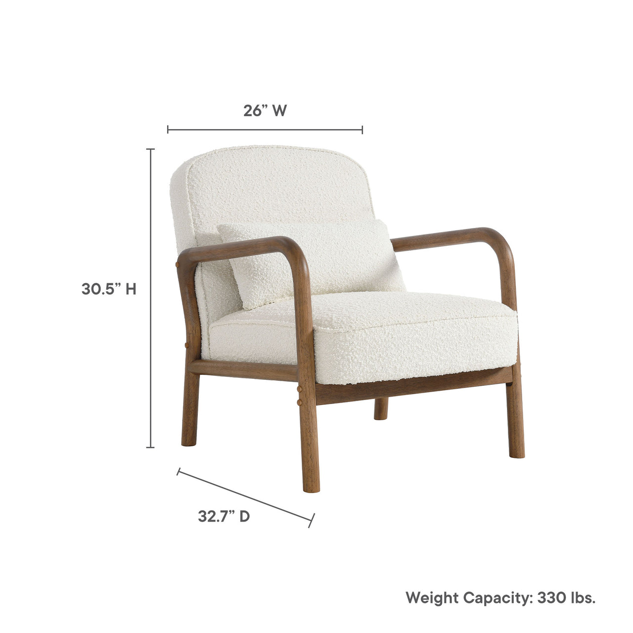 Faurien Boucle Armchair, Ivory