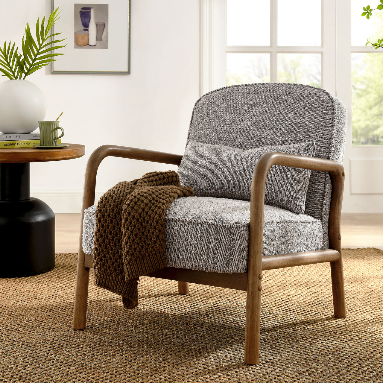 Faurien Boucle Armchair, Taupe