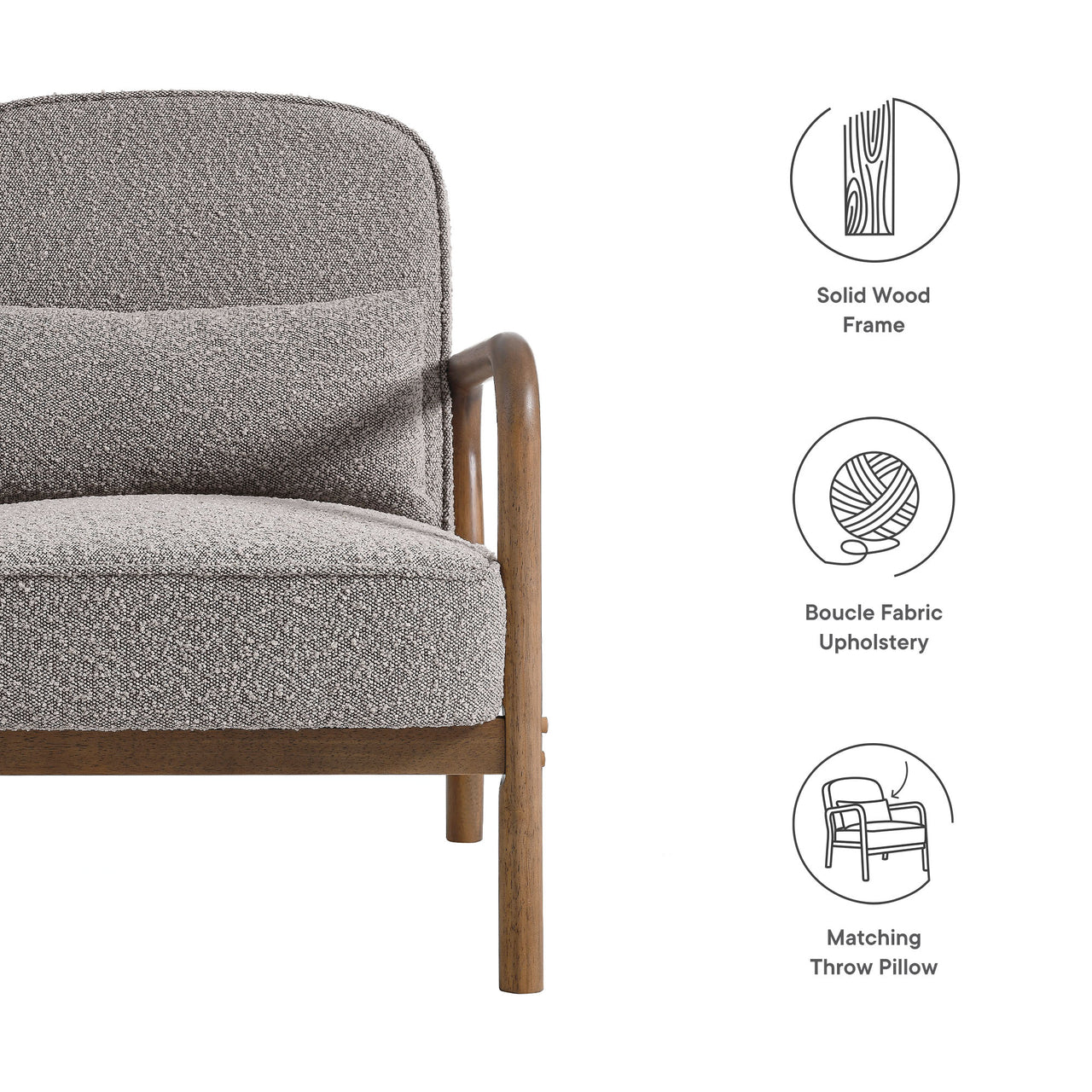 Faurien Boucle Armchair, Taupe