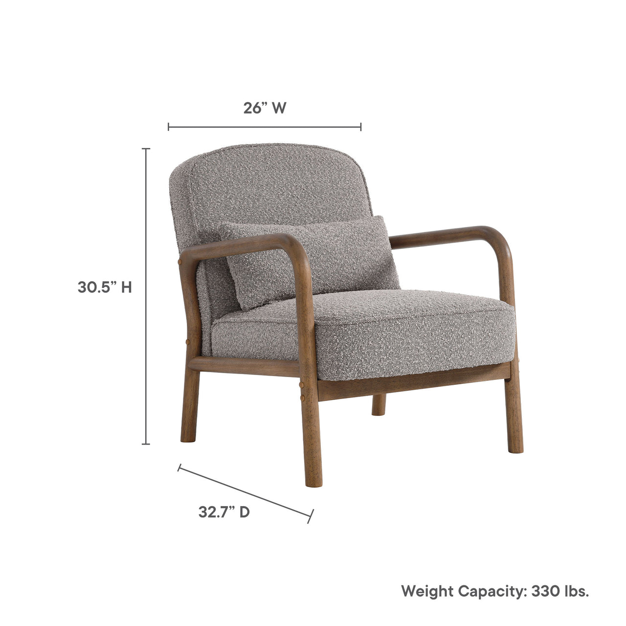 Faurien Boucle Armchair, Taupe