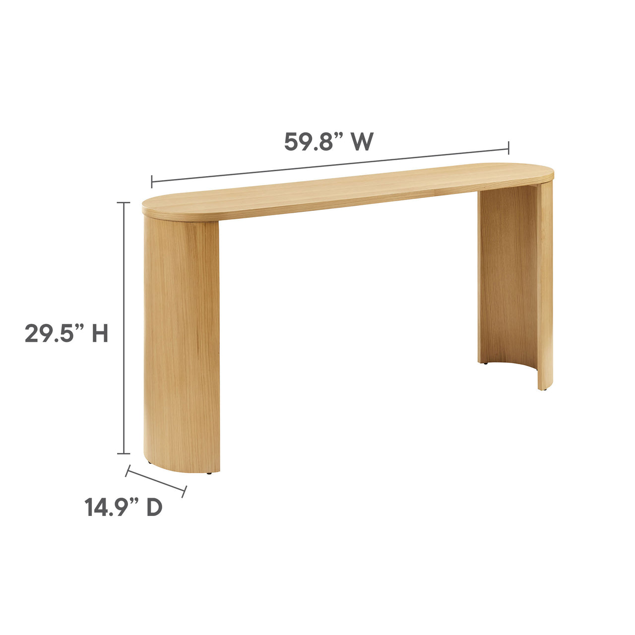 Gemini Console Table, Oak