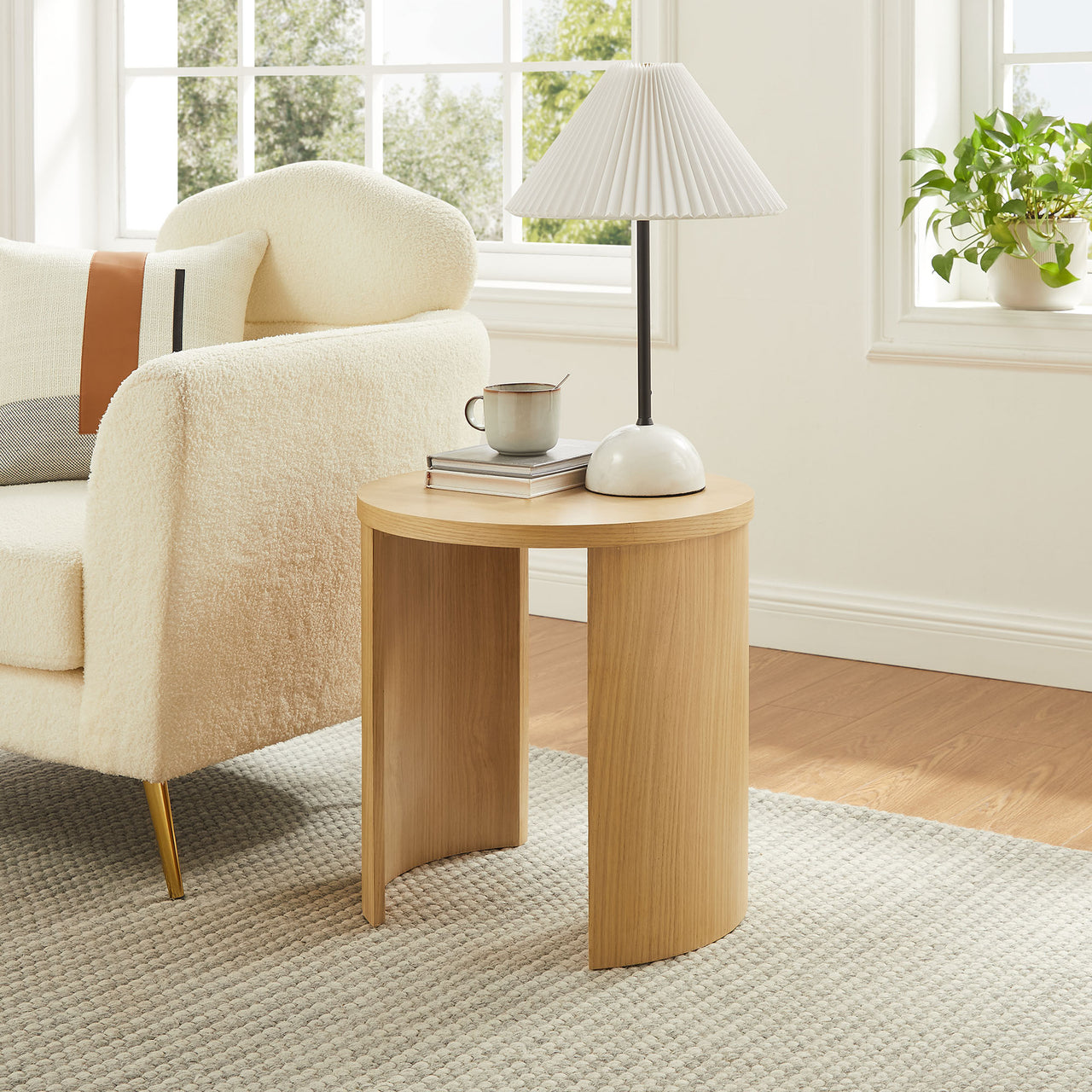 Gemini End Table, Oak