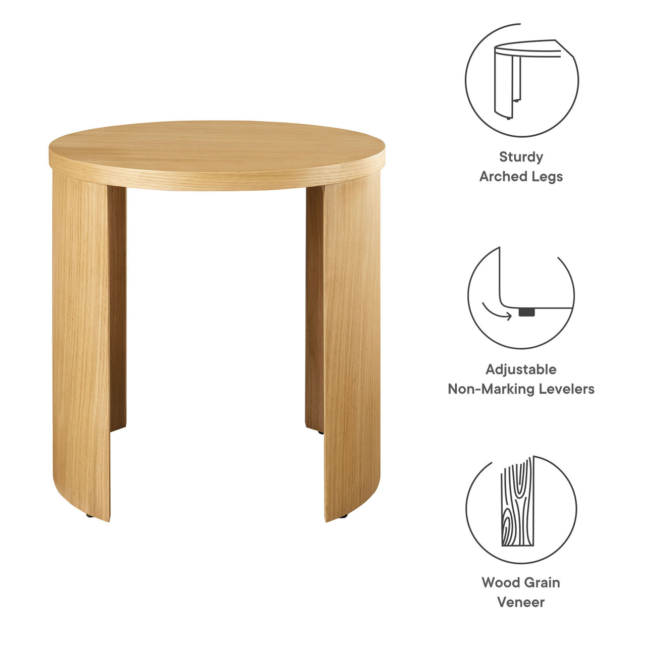 Gemini End Table, Oak