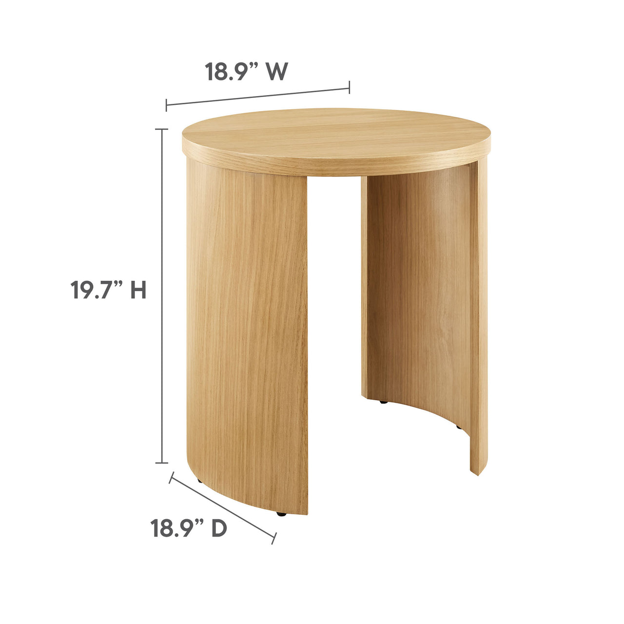 Gemini End Table, Oak