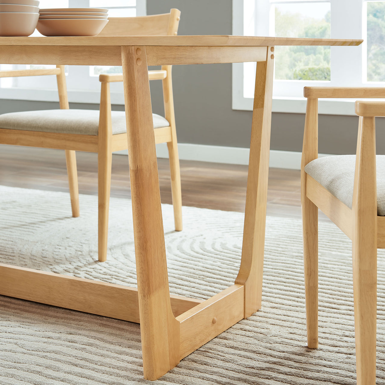 Hephaestus Rectangular Dining Table, Natural Wood