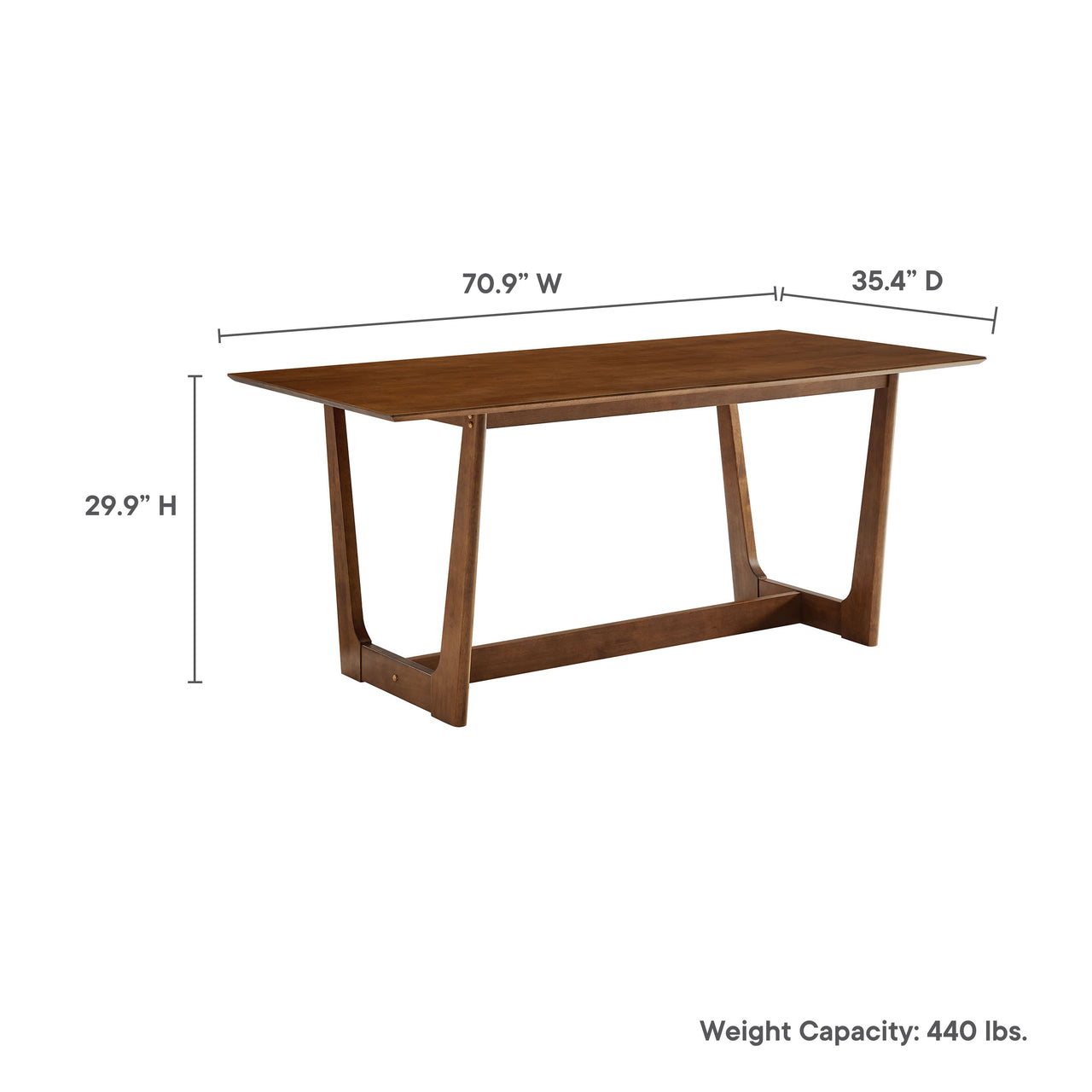 Hephaestus Rectangular Dining Table, Walnut