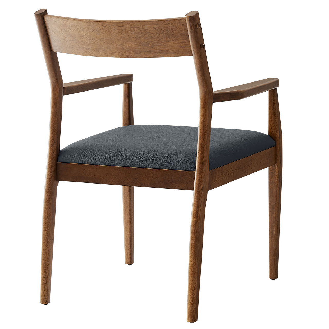 Hephaestus Eco-Leather Dining Armchairs Set of 2, Walnut & Black