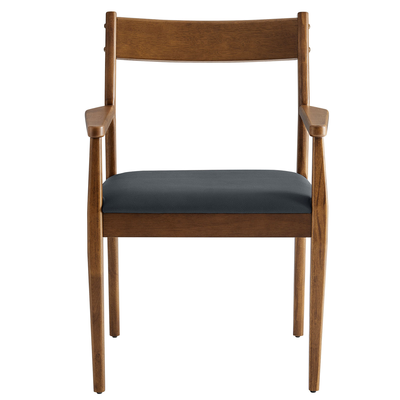 Hephaestus 7-Piece Dining Set w/ Eco-Leather Armchairs, Walnut & Black