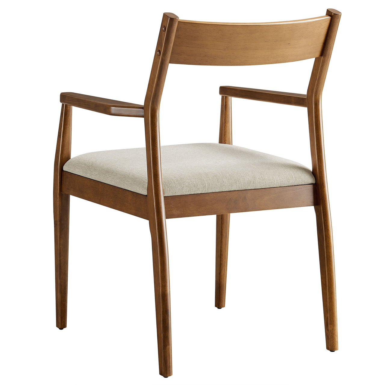 Hephaestus Fabric Dining Armchairs Set of 2, Walnut & Beige