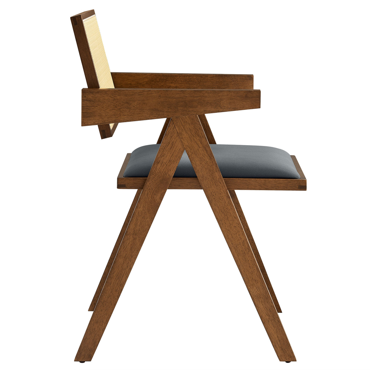 Demeter Eco-Leather Armchair Set of 2, Walnut & Black