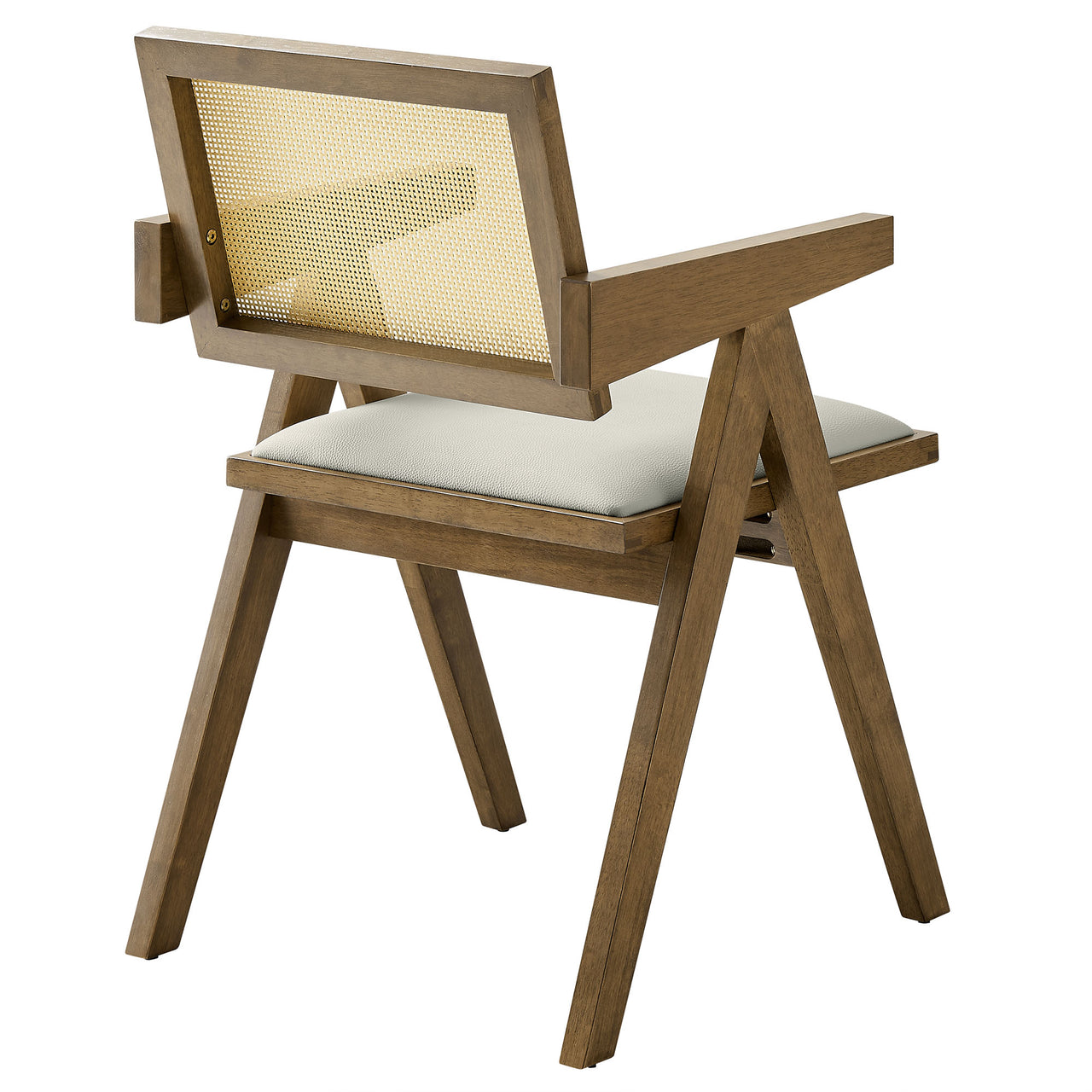 Demeter Eco-Leather Armchair Set of 2, Weathered Oak & Ivory