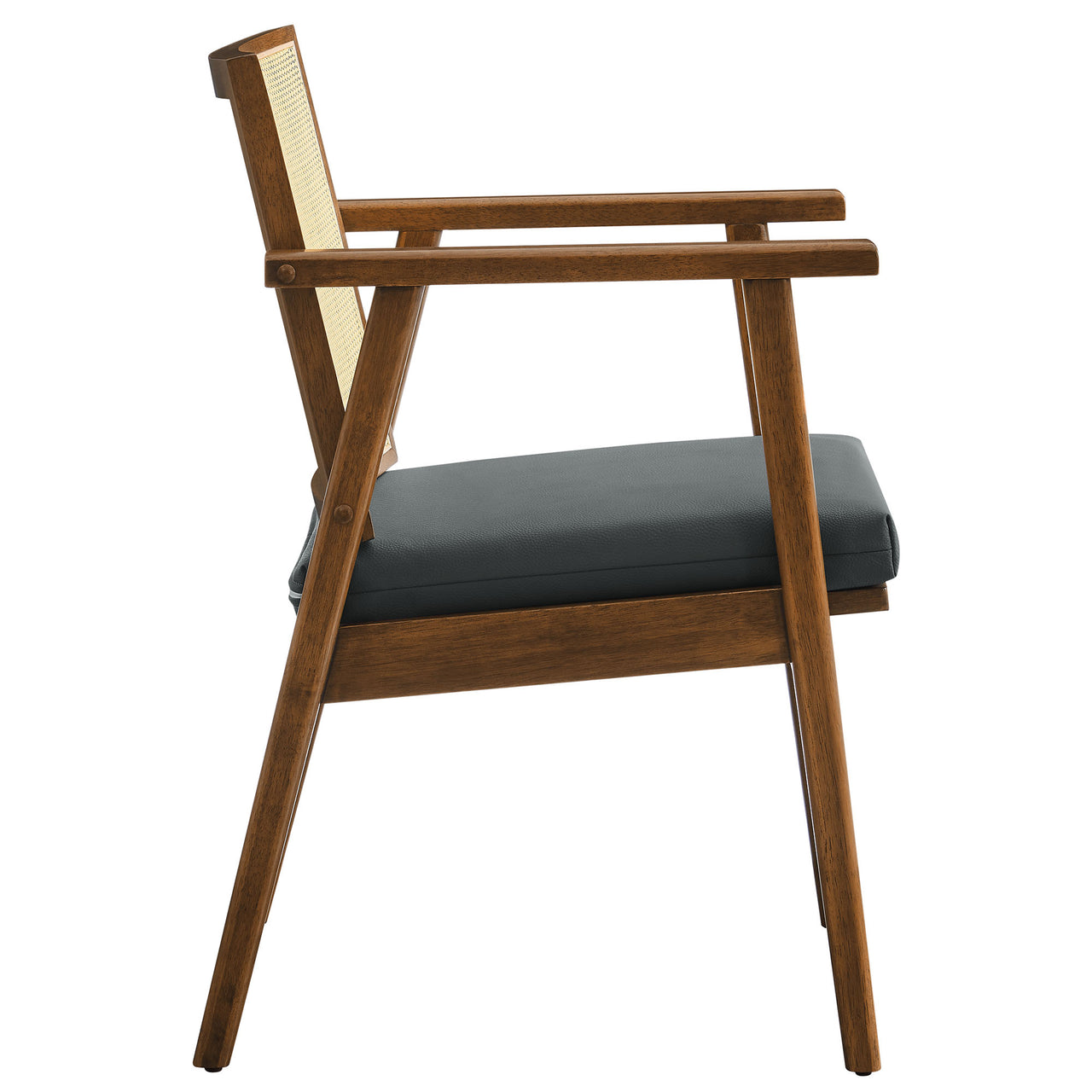 Demeter Eco-Leather Accent Chair Set of 2, Walnut & Black