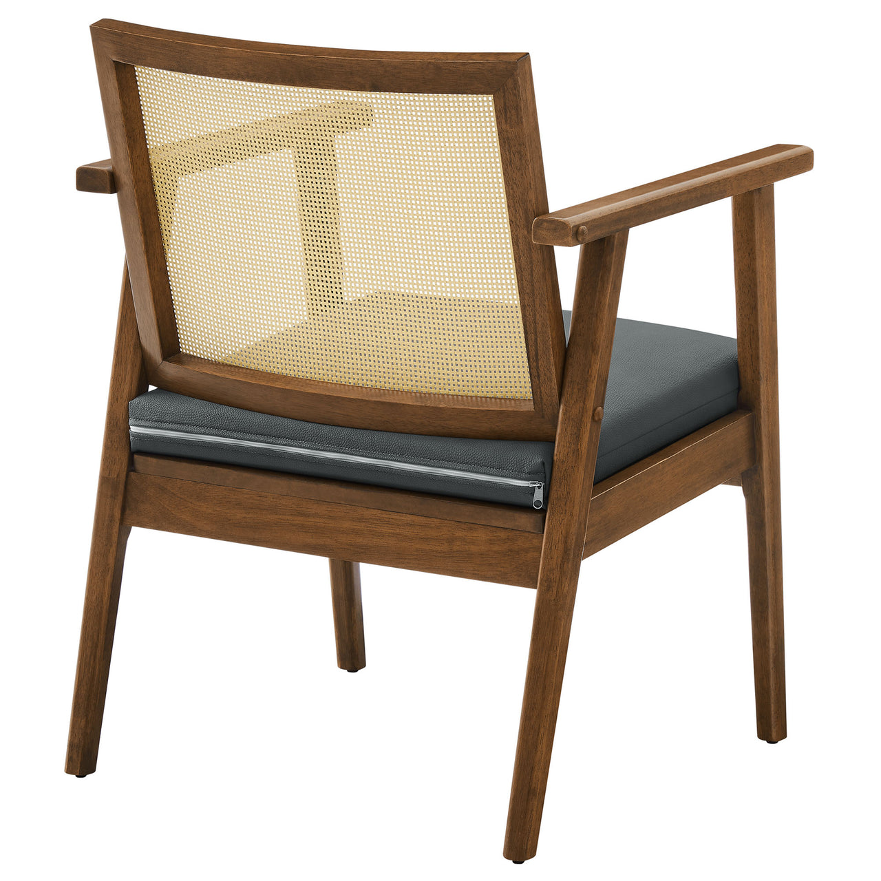 Demeter Eco-Leather Accent Chair Set of 2, Walnut & Black