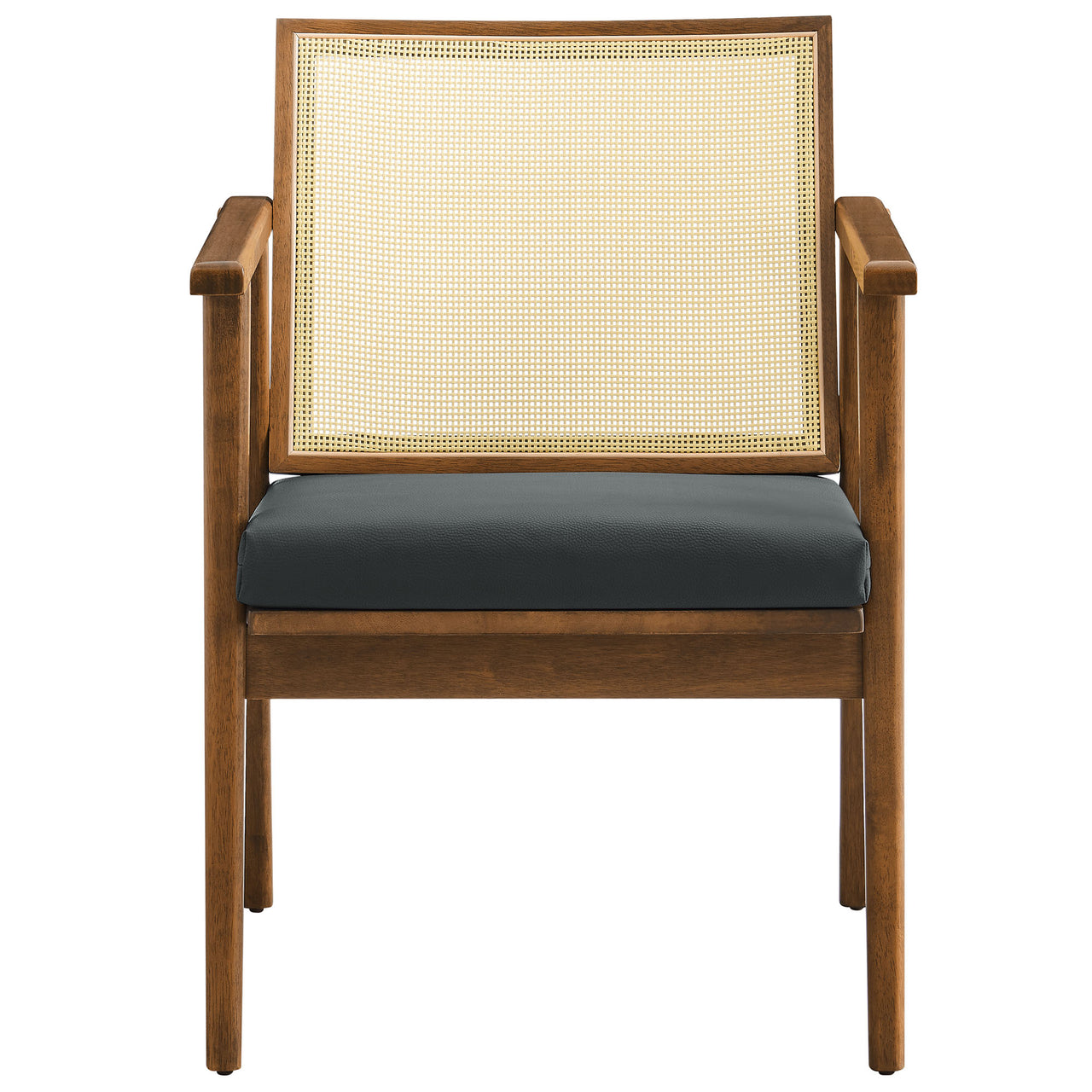 Demeter Eco-Leather Accent Chair Set of 2, Walnut & Black