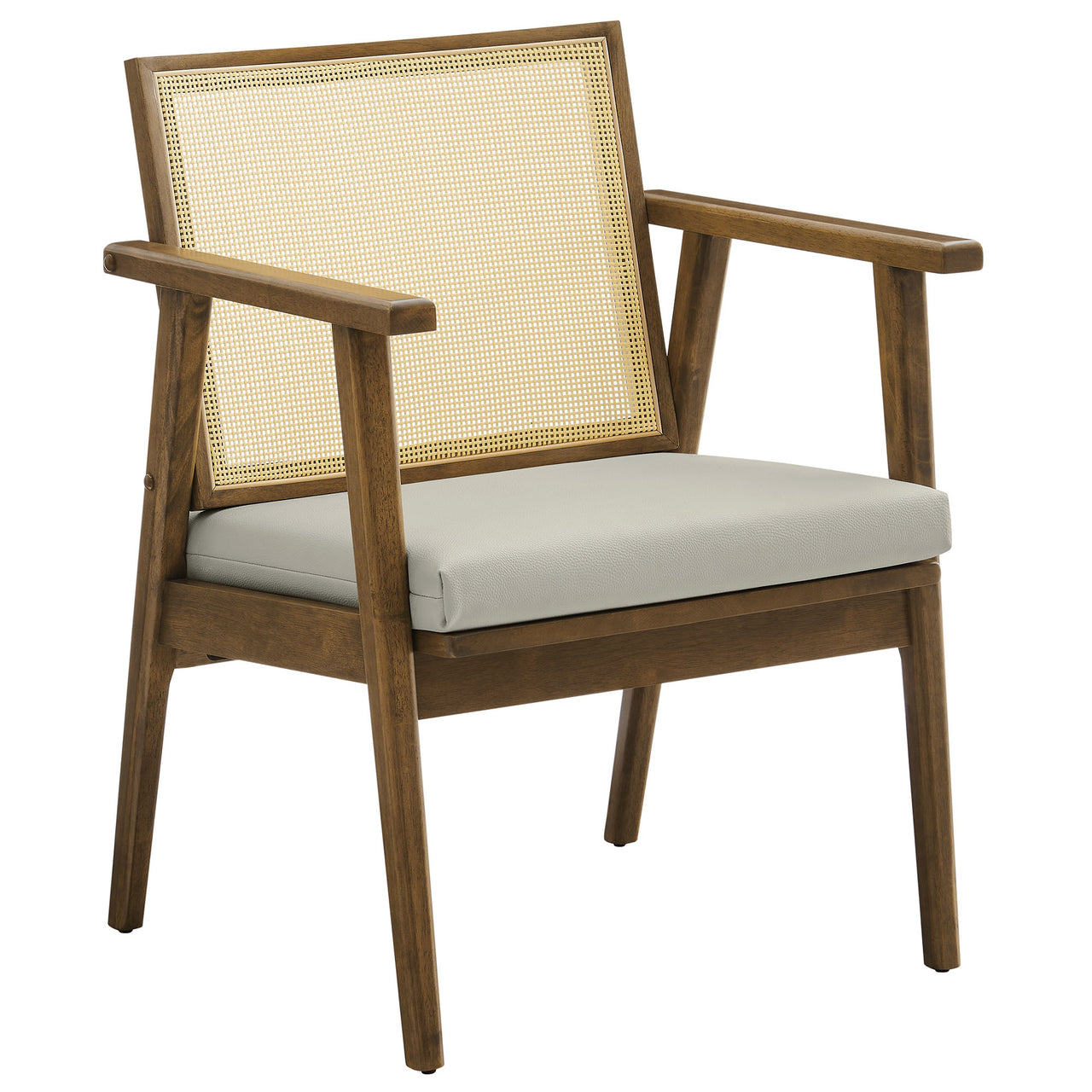 Demeter Eco-Leather Accent Chair Set of 2, Weathered Oak & Ivory