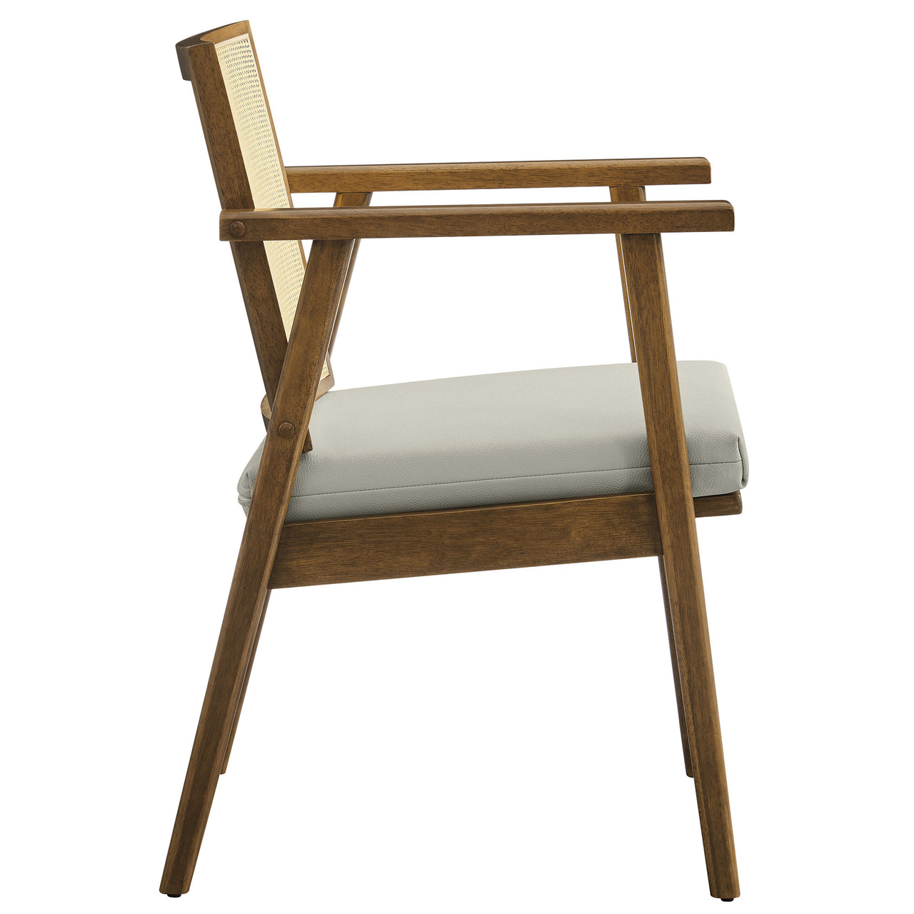 Demeter Eco-Leather Accent Chair Set of 2, Weathered Oak & Ivory