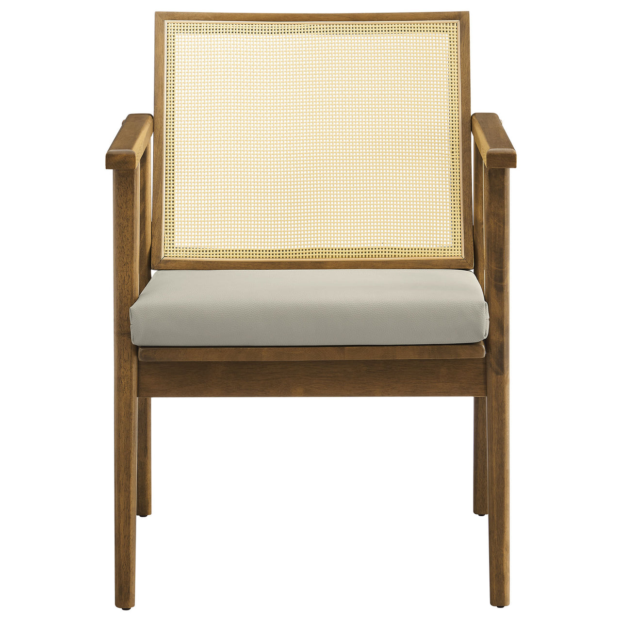 Demeter Eco-Leather Accent Chair Set of 2, Weathered Oak & Ivory