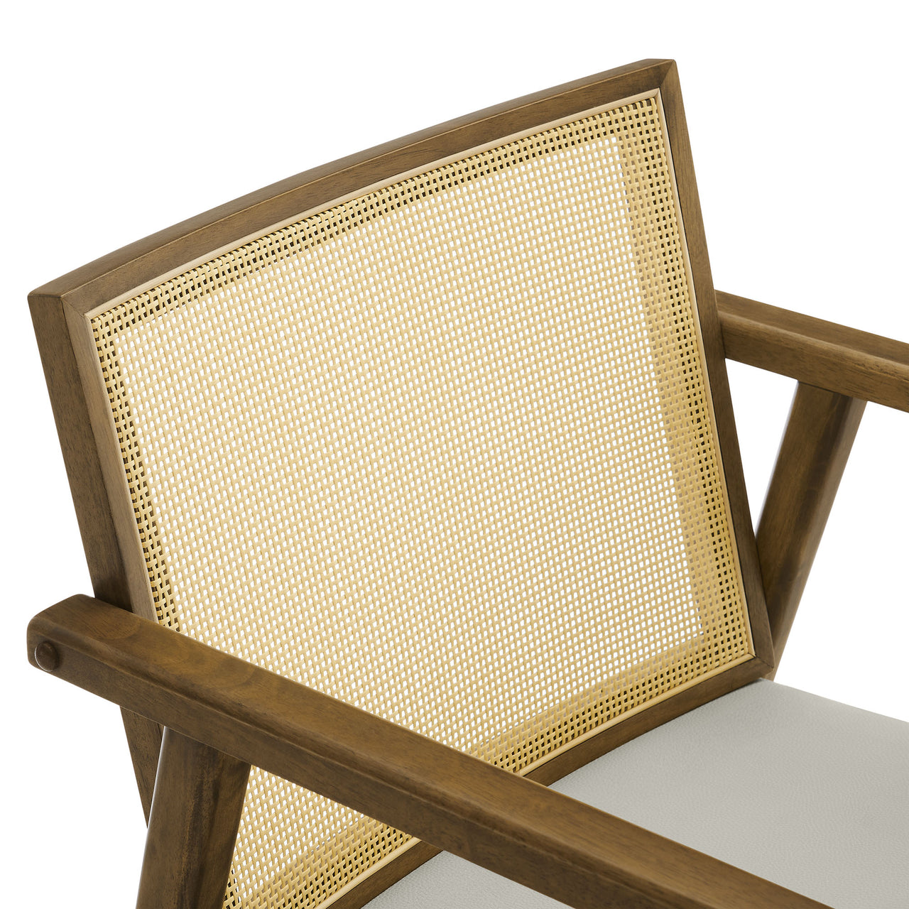 Demeter Eco-Leather Accent Chair Set of 2, Weathered Oak & Ivory