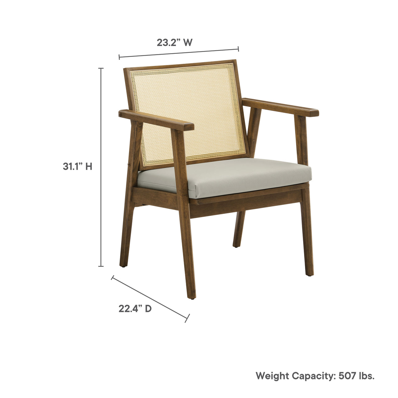Demeter Eco-Leather Accent Chair Set of 2, Weathered Oak & Ivory
