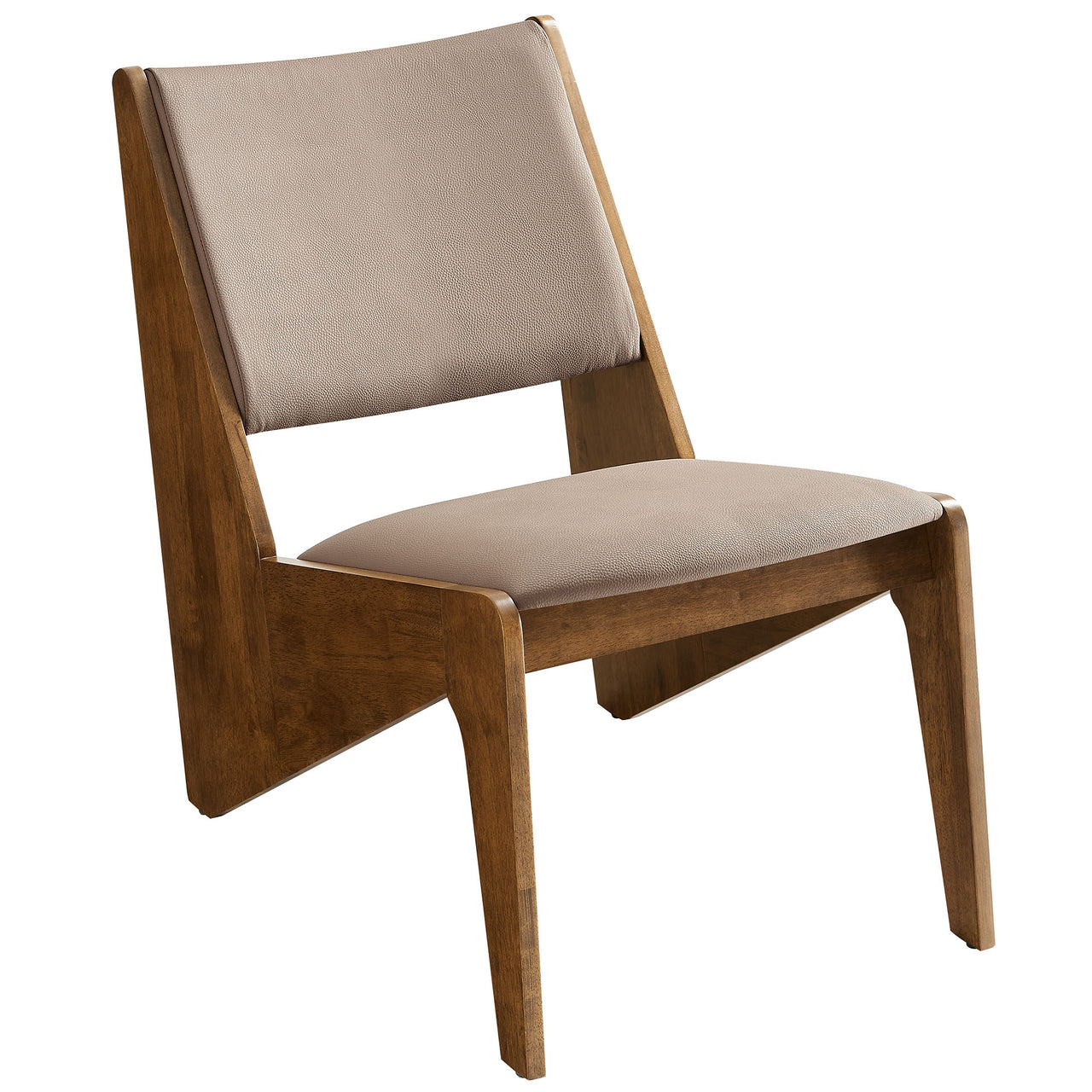 Valliora Eco-Leather Accent Chairs Set of 2, Walnut & Light Brown