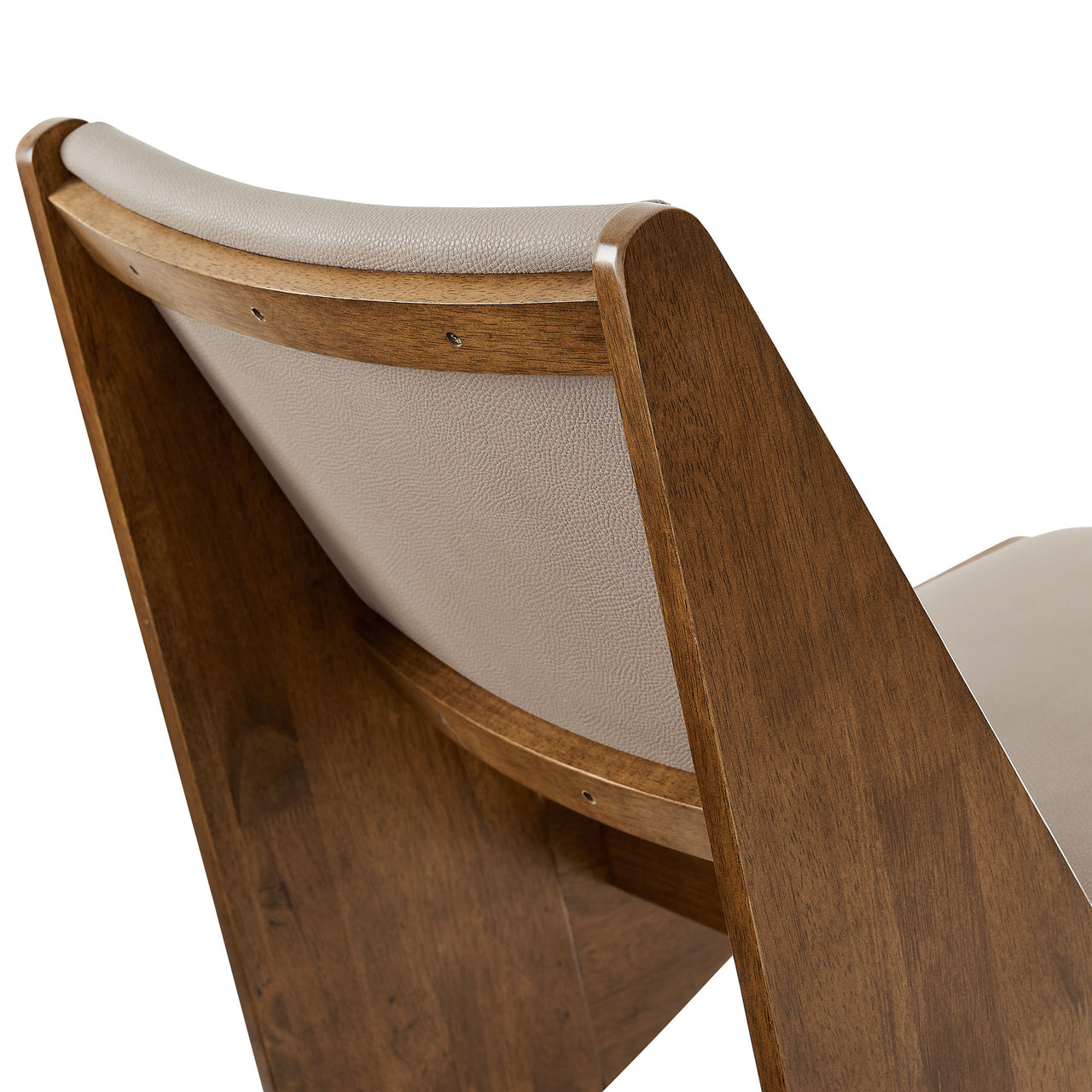 Valliora Eco-Leather Accent Chairs Set of 2, Walnut & Light Brown