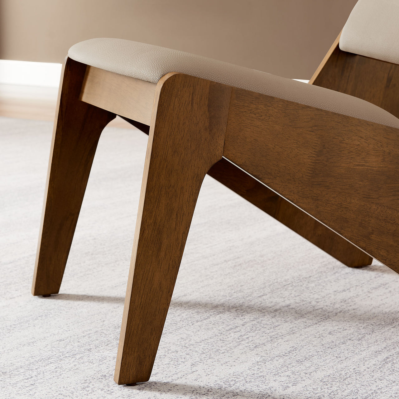 Valliora Eco-Leather Accent Chairs Set of 2, Walnut & Light Brown