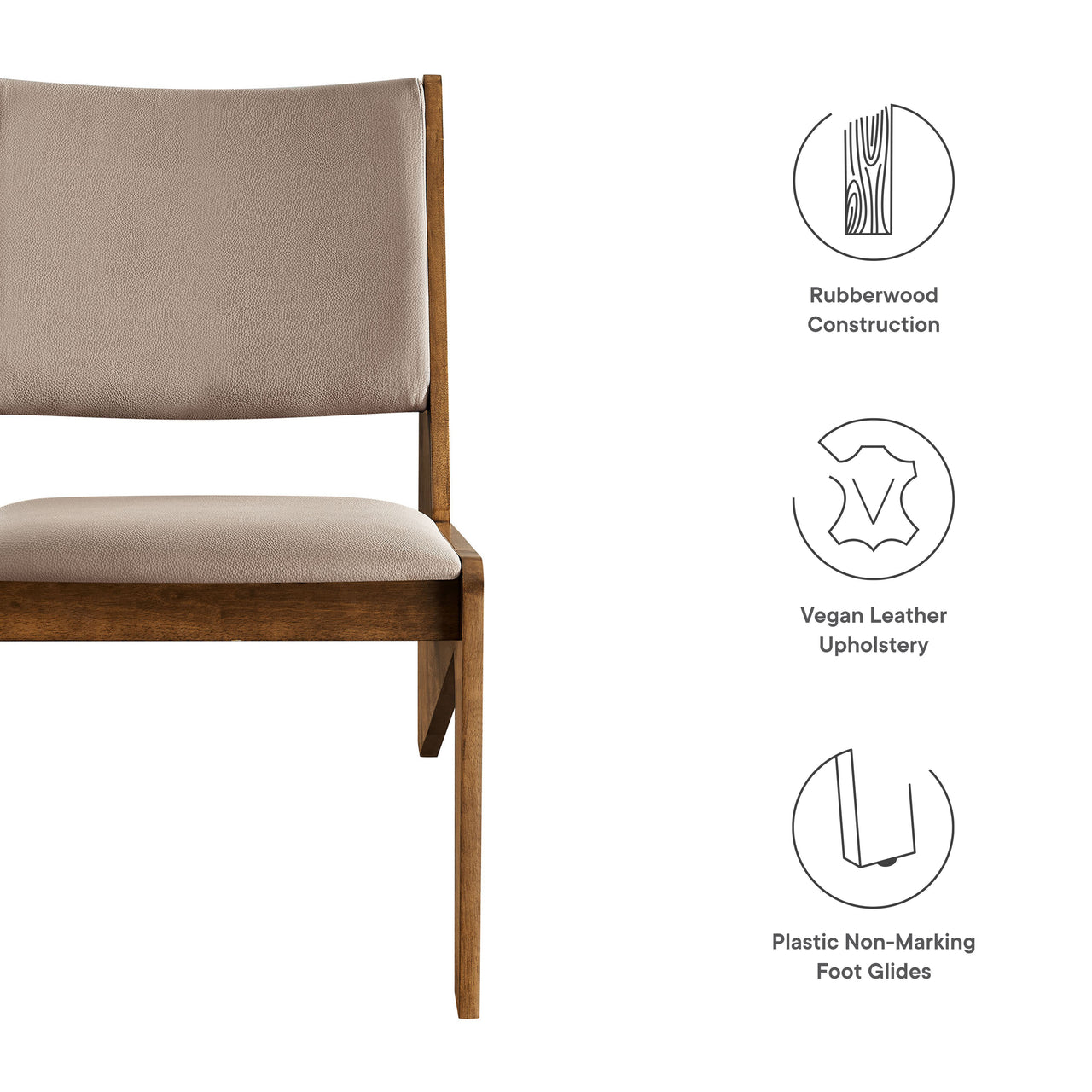 Valliora Eco-Leather Accent Chairs Set of 2, Walnut & Light Brown