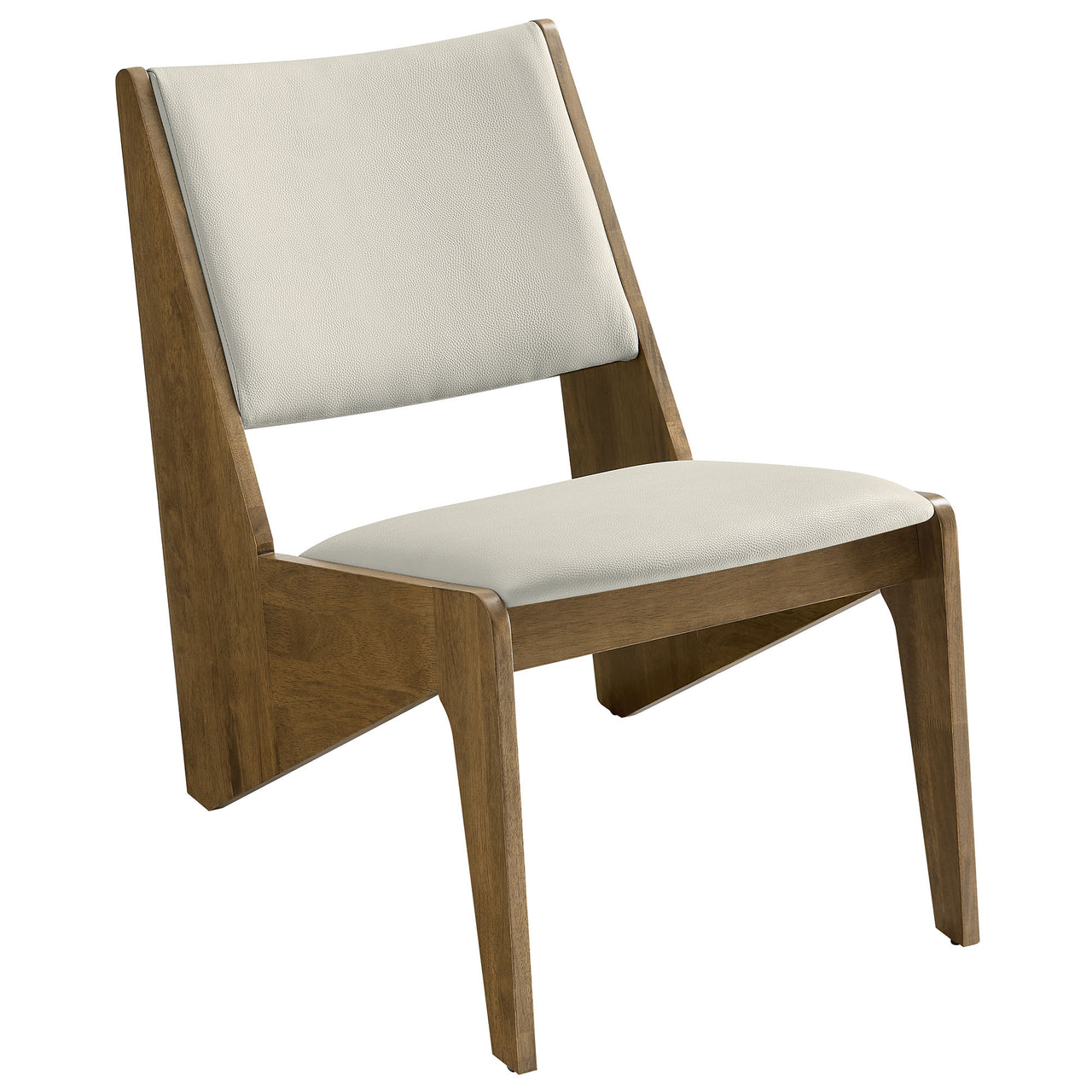 Valliora Eco-Leather Accent Chairs Set of 2, Oak & Ivory