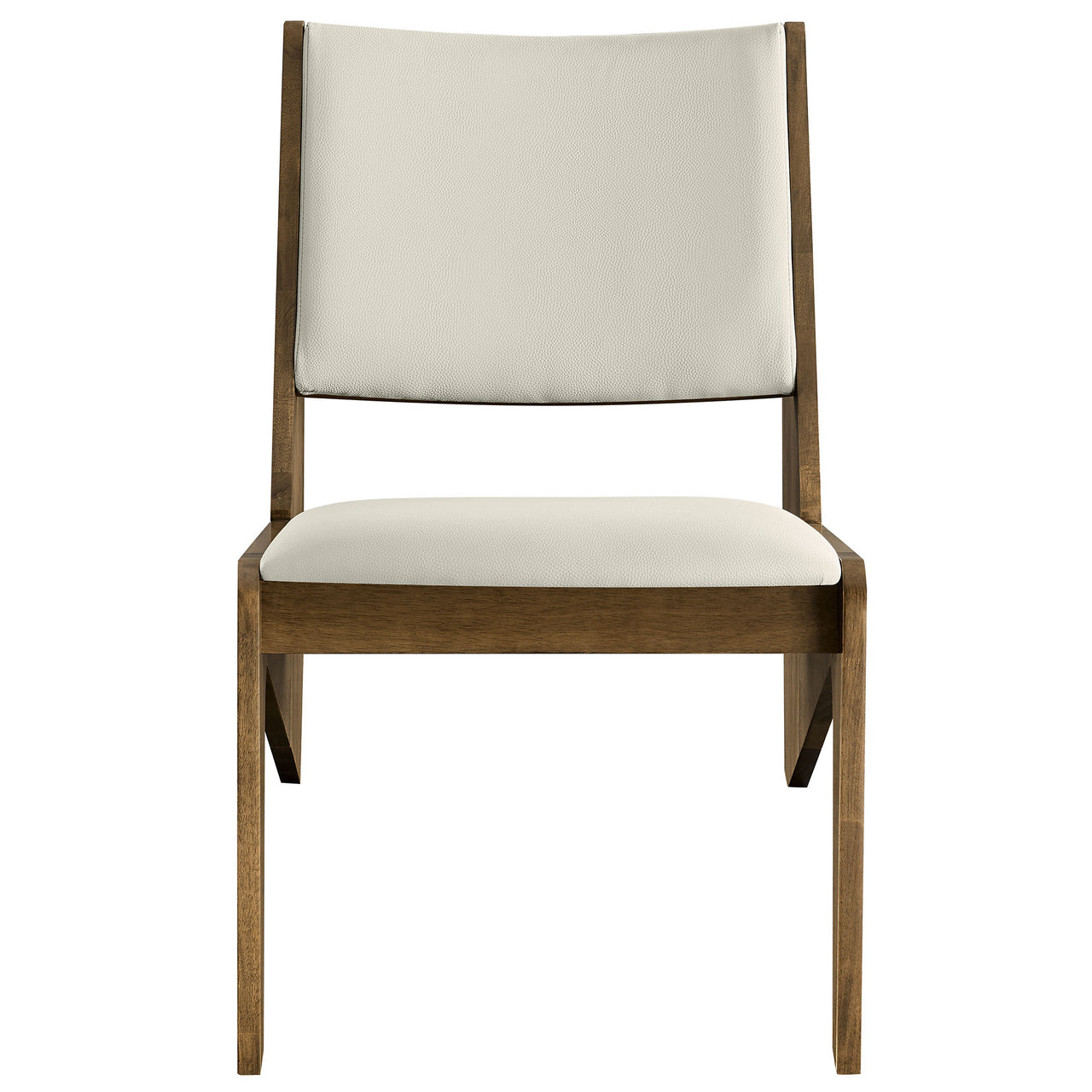 Valliora Eco-Leather Accent Chairs Set of 2, Oak & Ivory